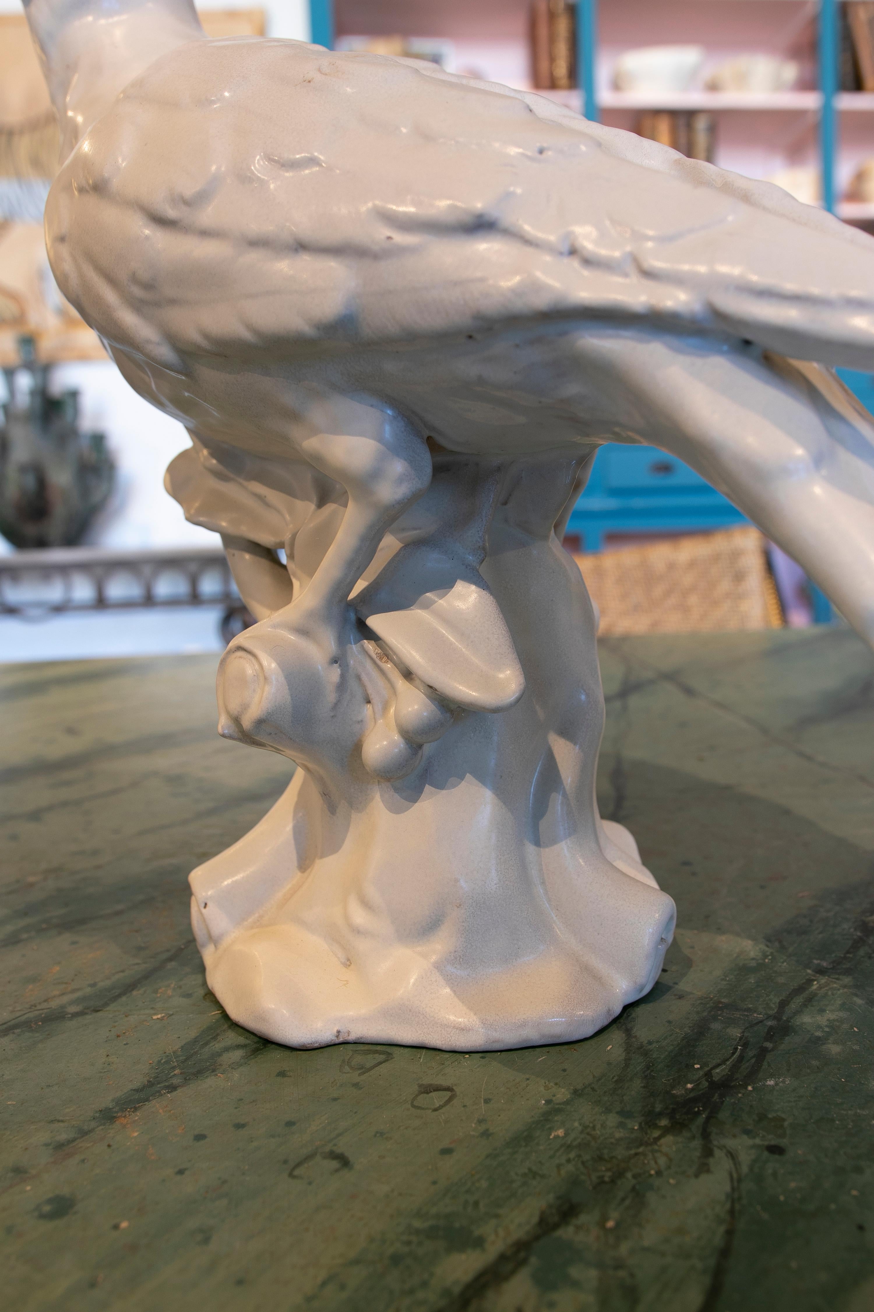 Ceramic Bird Figurine in White Valencian Colour 10