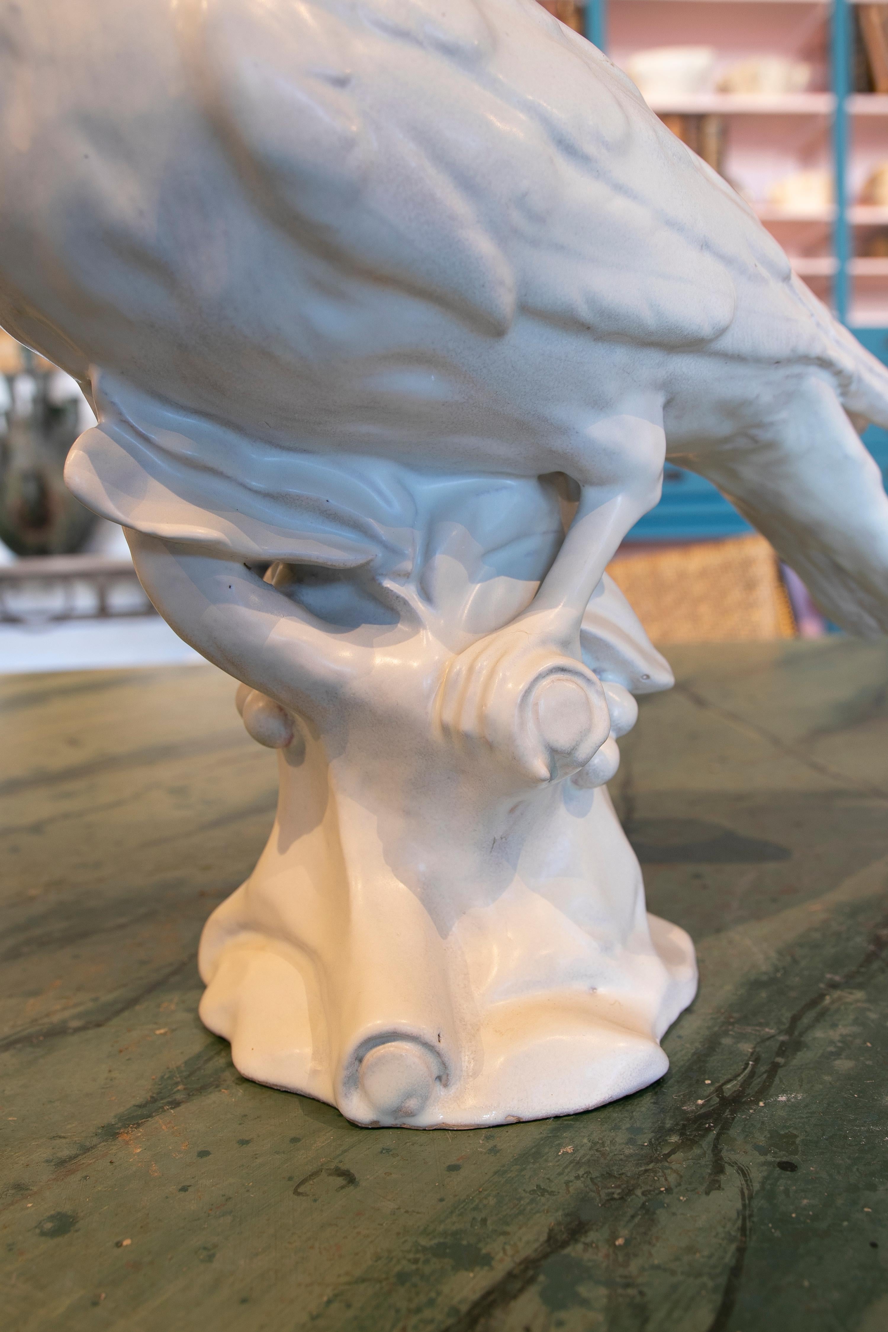 Ceramic Bird Figurine in White Valencian Colour 11