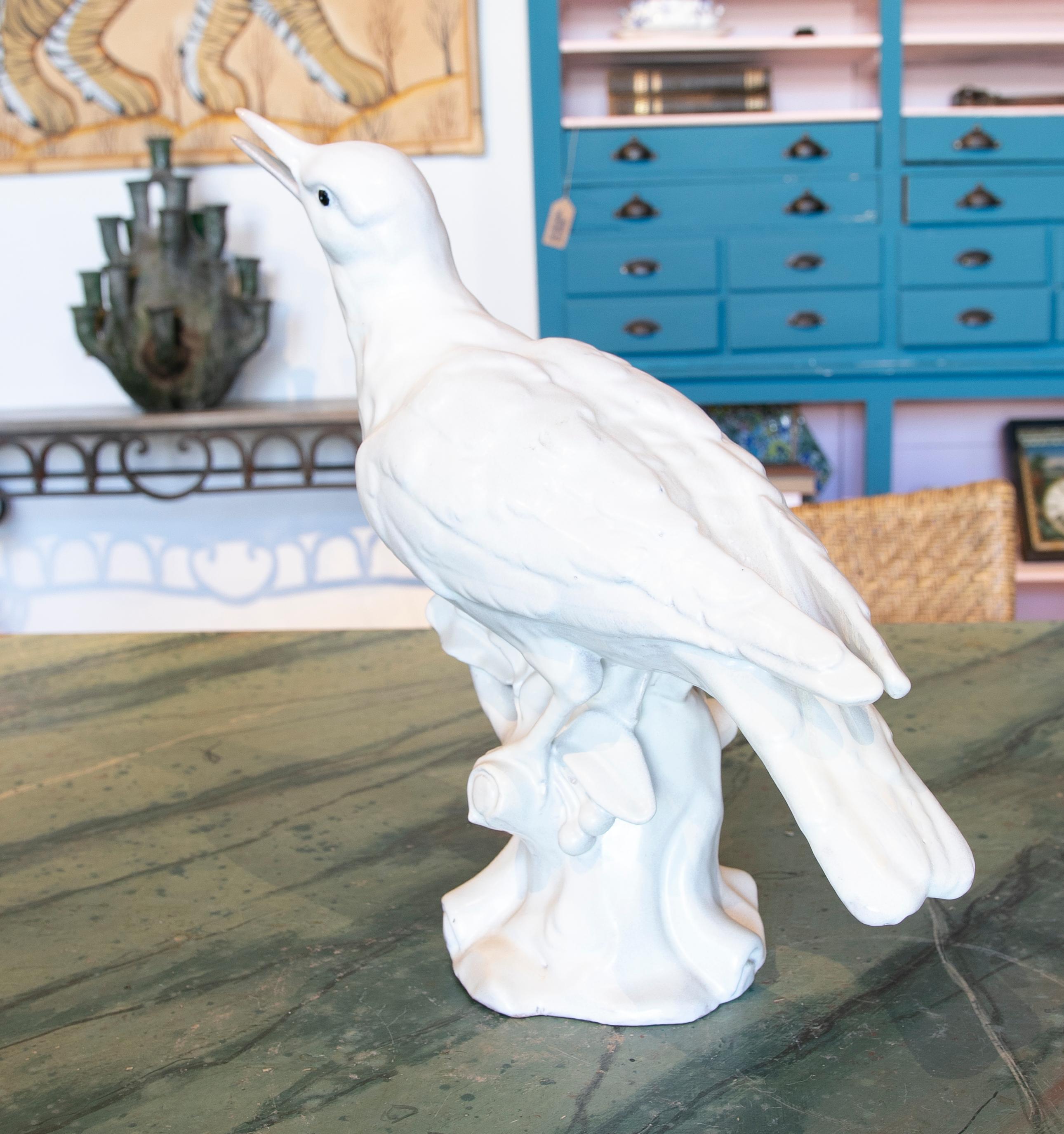Ceramic Bird Figurine in White Valencian Colour 4