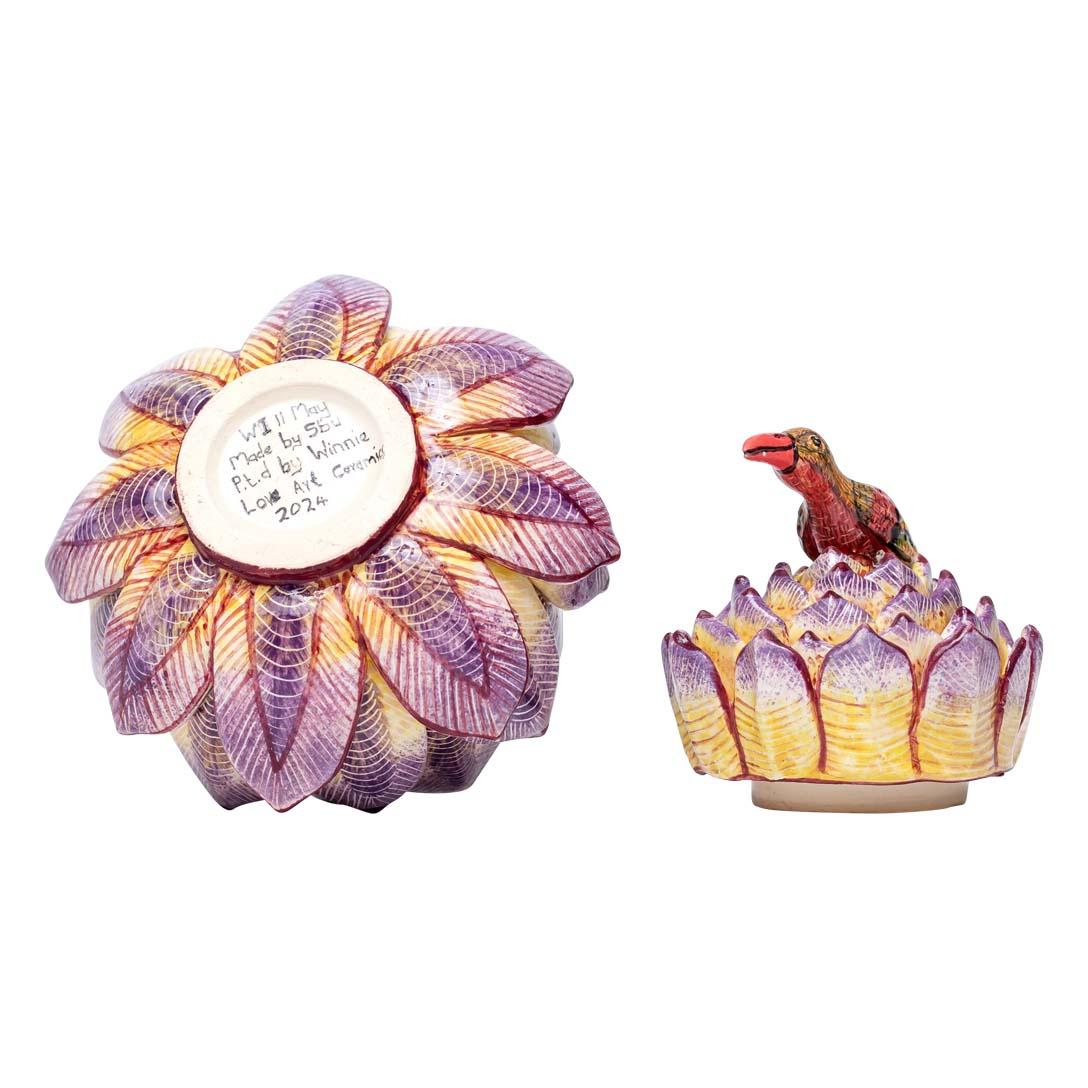 Modern Ceramic Bird Jewelry Box  , hand made in South Africa For Sale