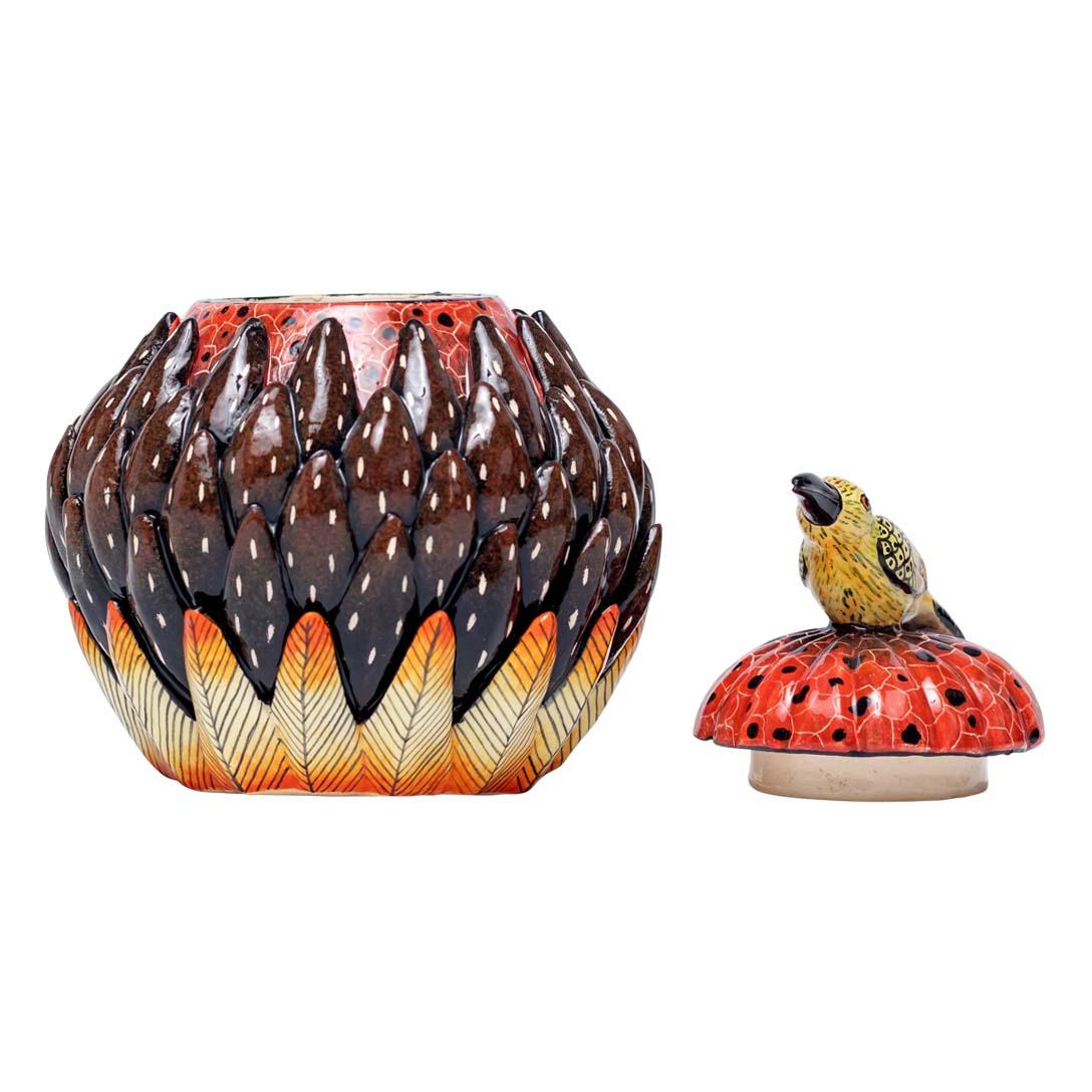 South African Ceramic Bird Jewelry Box  , hand made in South Africa