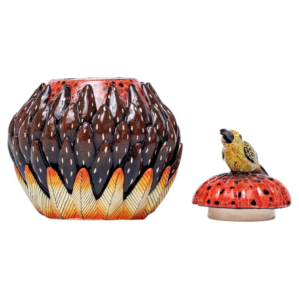 Ceramic Bird Jewelry Box  , hand made in South Africa