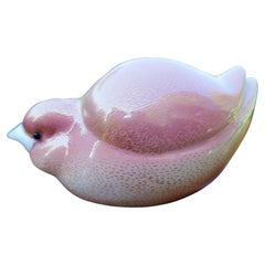 Ceramic bird produced by Mangani Firenze, gold, from the Cucciolotti series.