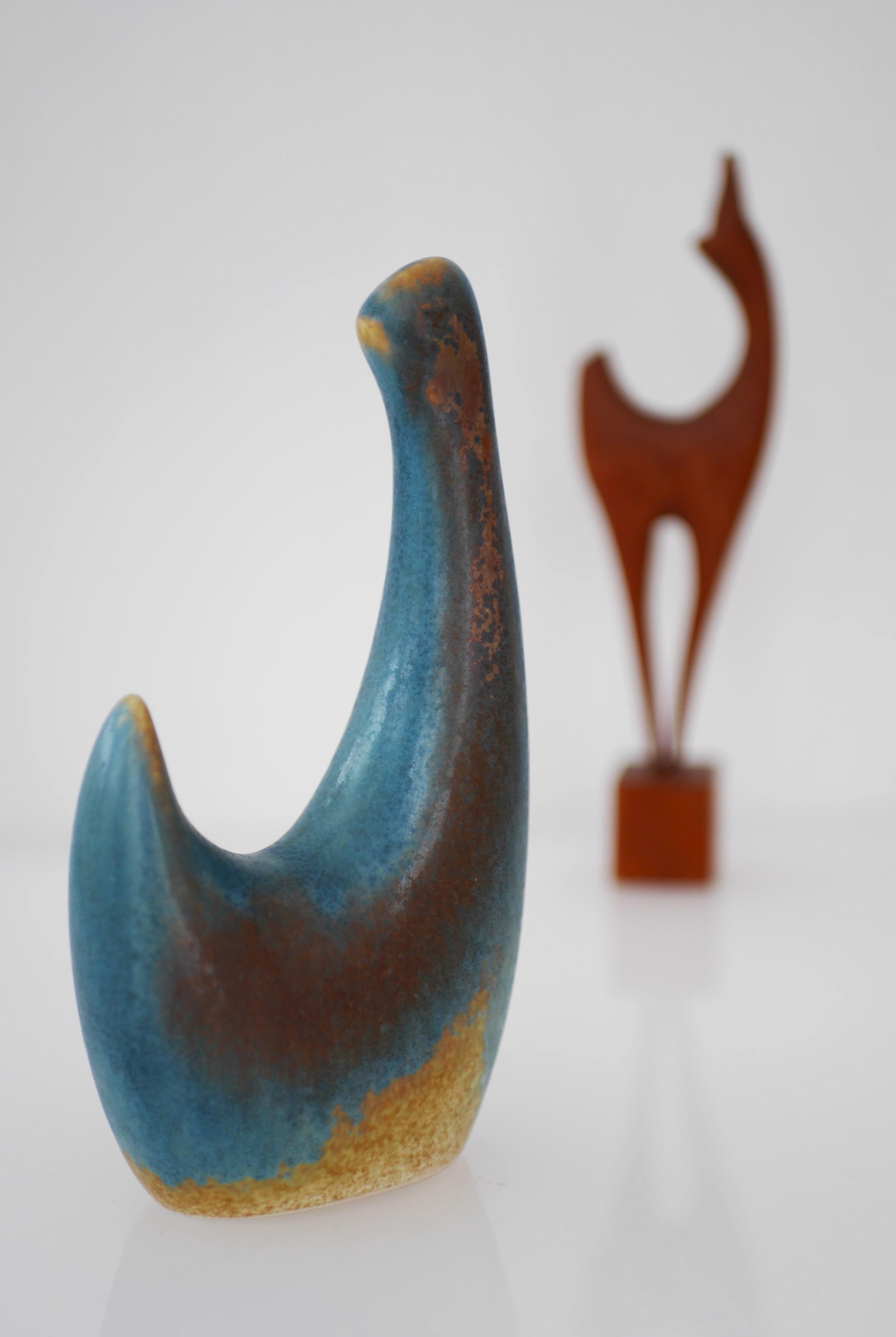 Ceramic bird sculpture by Borge Jorgensen for Söholm, Denmark. For Sale 3