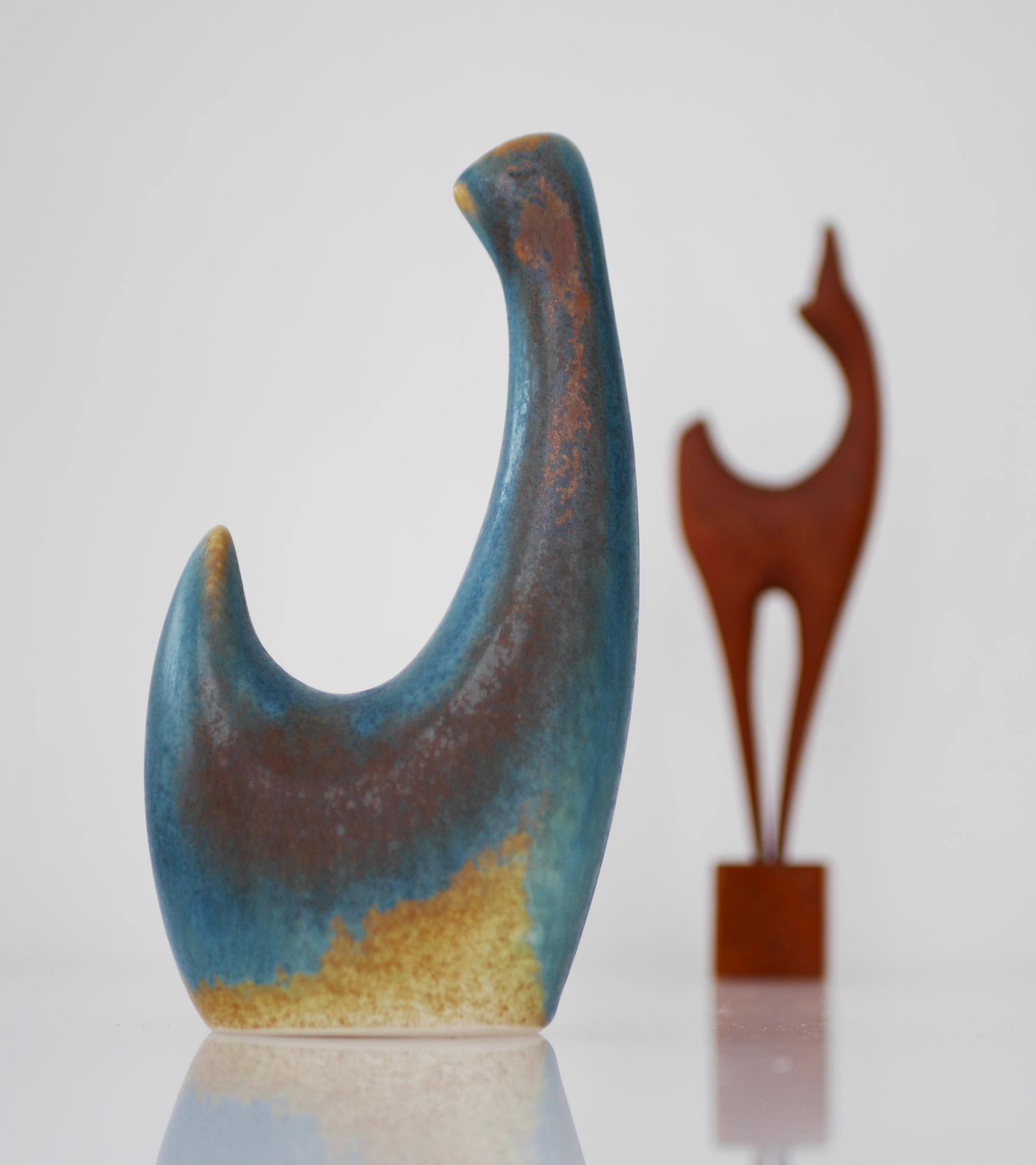 Ceramic bird sculpture by Borge Jorgensen for Söholm, Denmark. For Sale 4