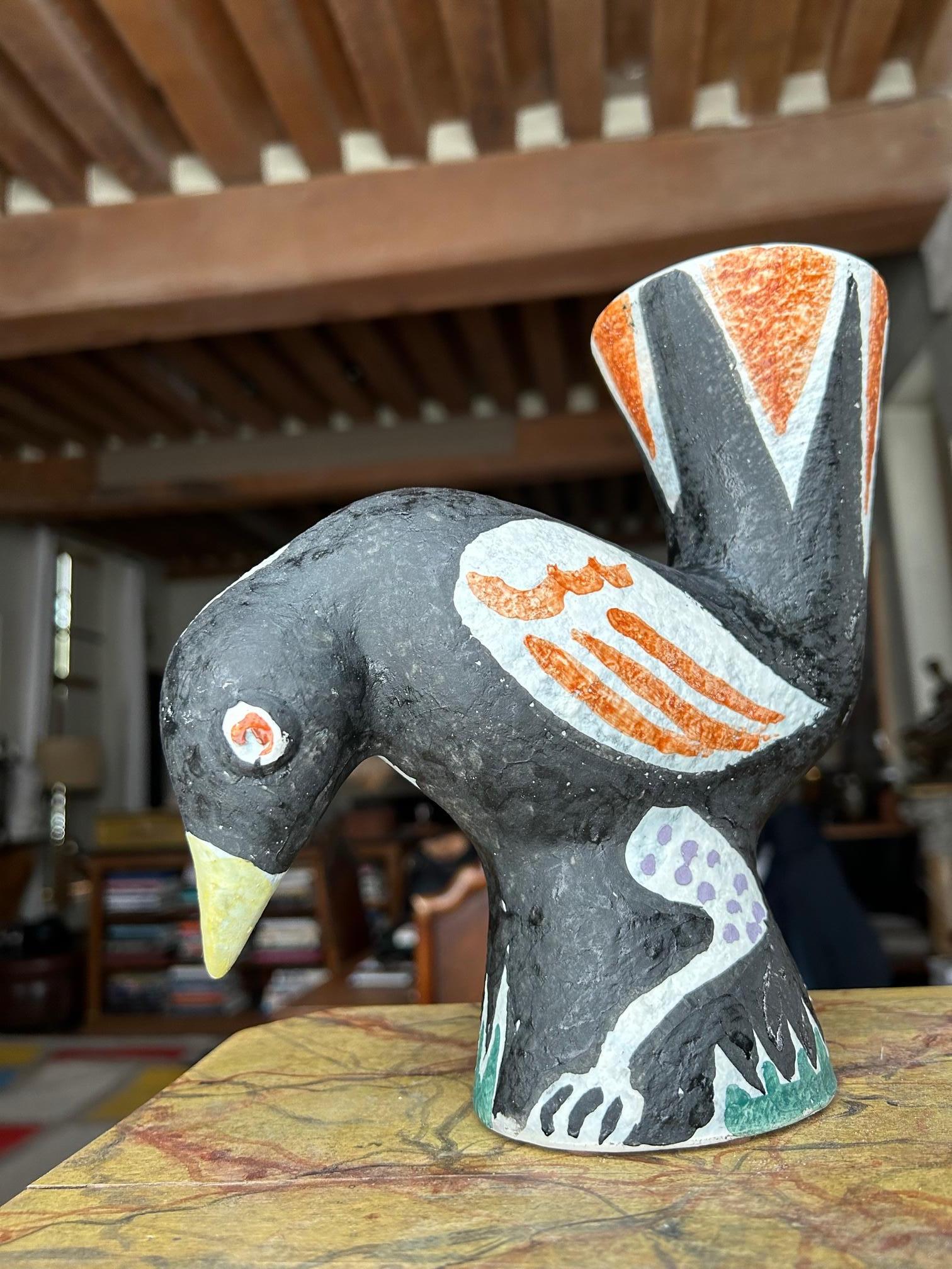 Sculpture d'oiseau en céramique de Jaque Sagan, Vallauris, années 1960 Bon état à Paris, FR