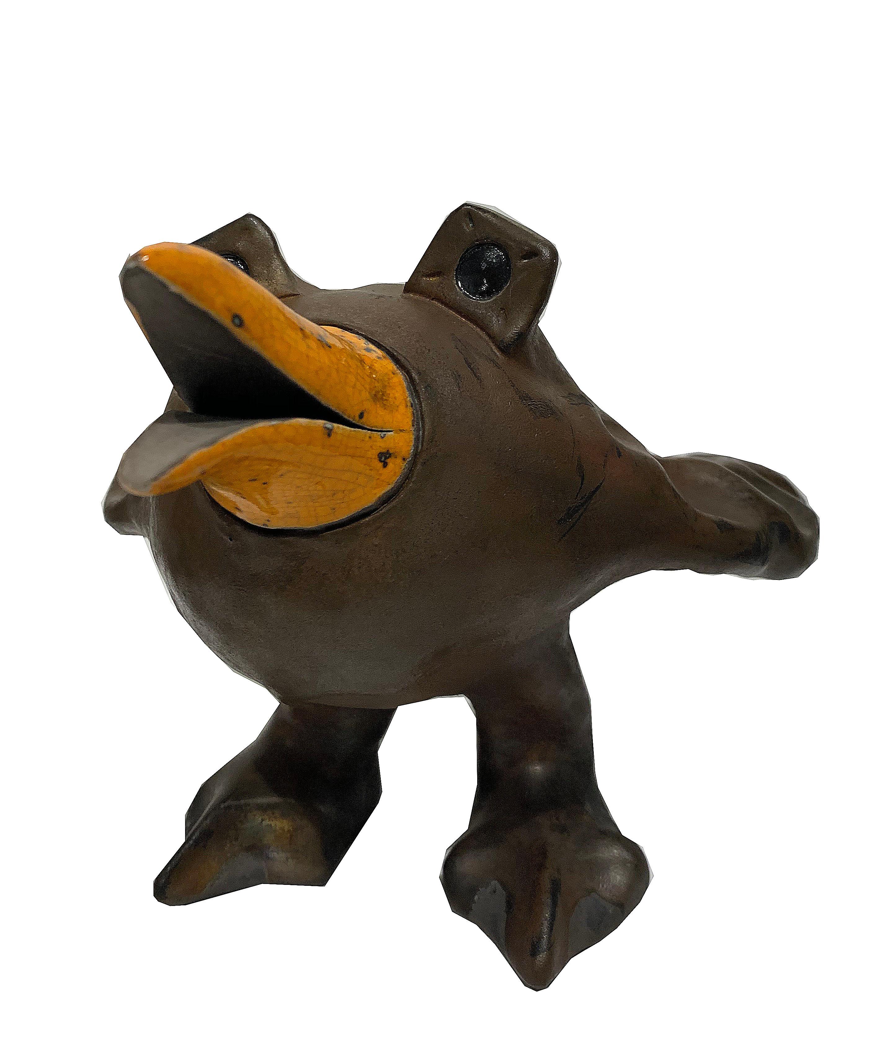 Clay Ceramic Bird Sculpture For Sale