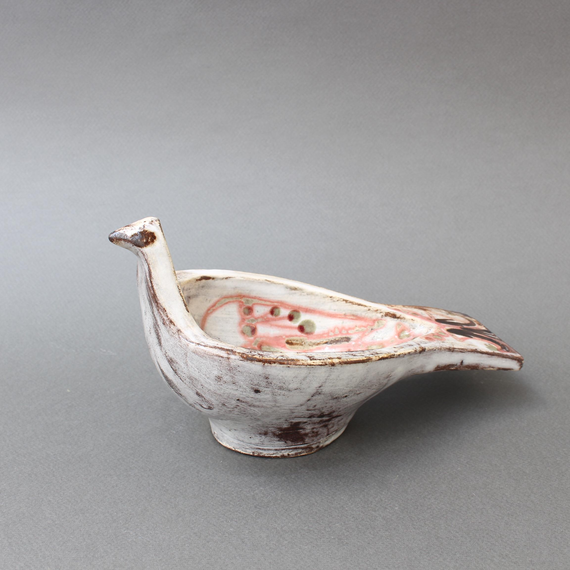 French Ceramic Bird Vide-Poche by Jean Derval, circa 1960s