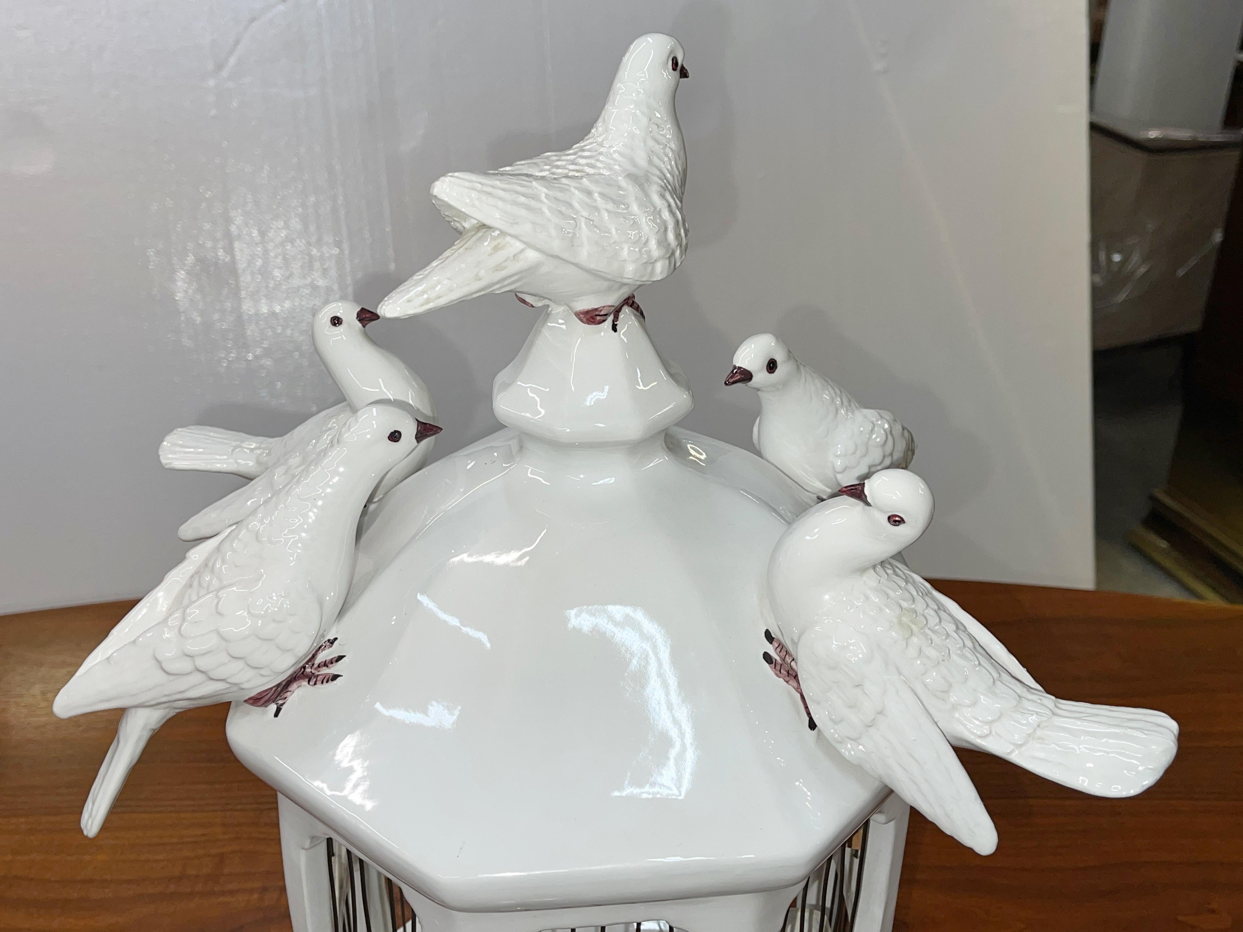 Mid-Century Modern Ceramic Birdcage by R. Costa, Bassano