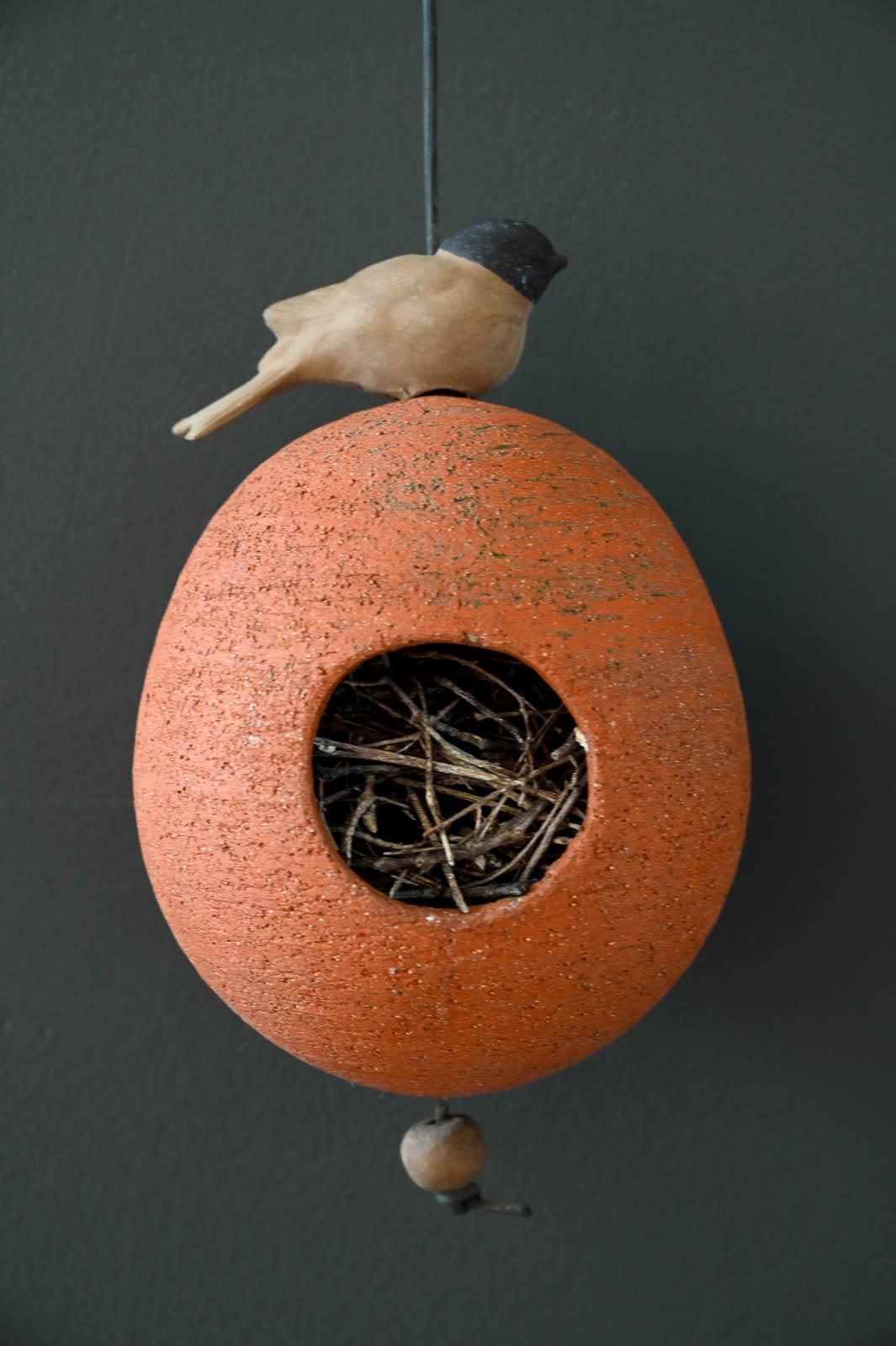 Ceramic Birdhouse by Stan Bitters for Hans Sumpf California, ca 1970.  Beautiful example of some of the best work by Stan Bitters for Hans Sumpf, California.  This low-fire terracotta birdhouse is in very good to excellent vintage condition 9/10