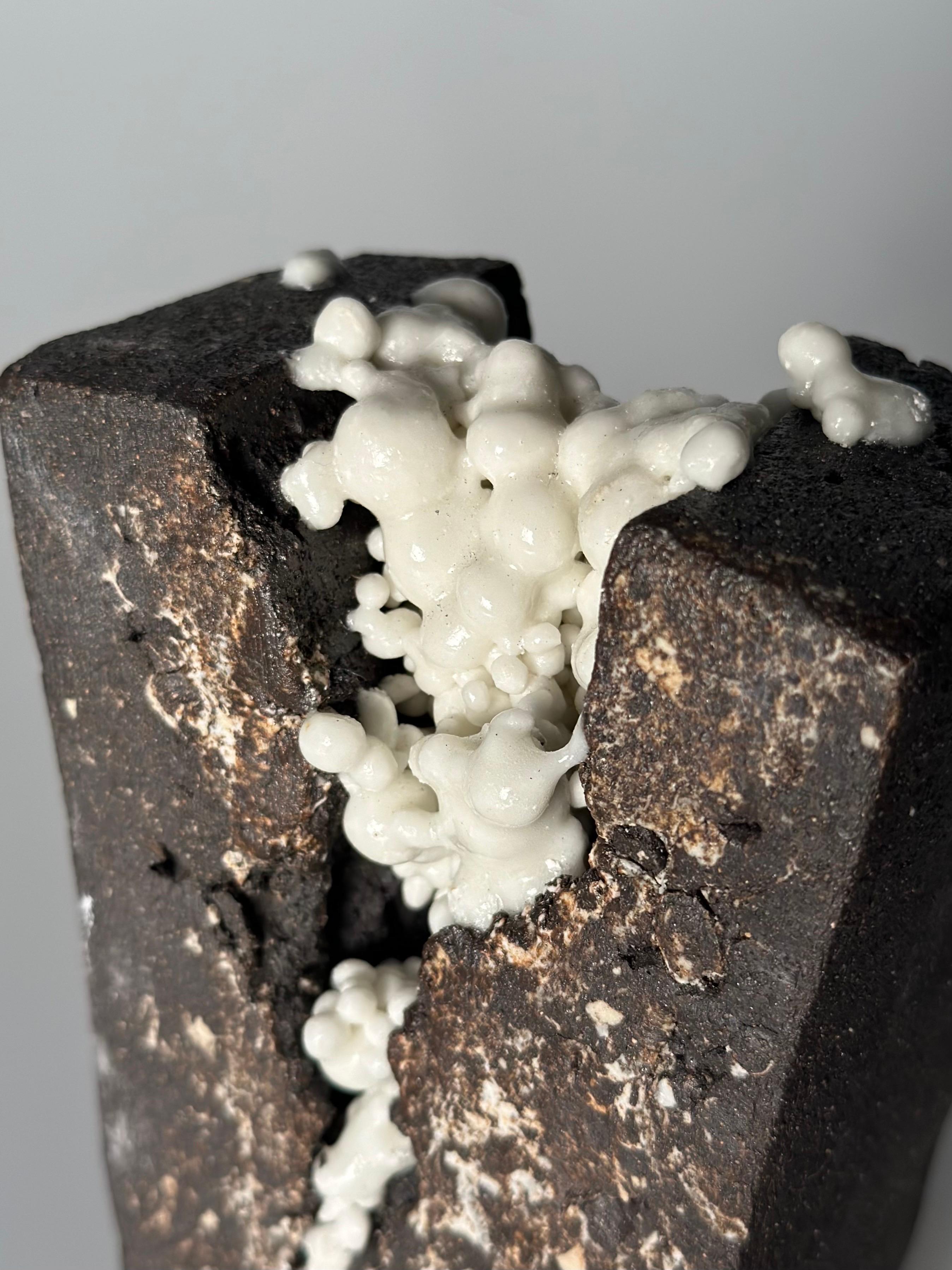 Ceramic black and white geometrical organic mini sculpture For Sale 4