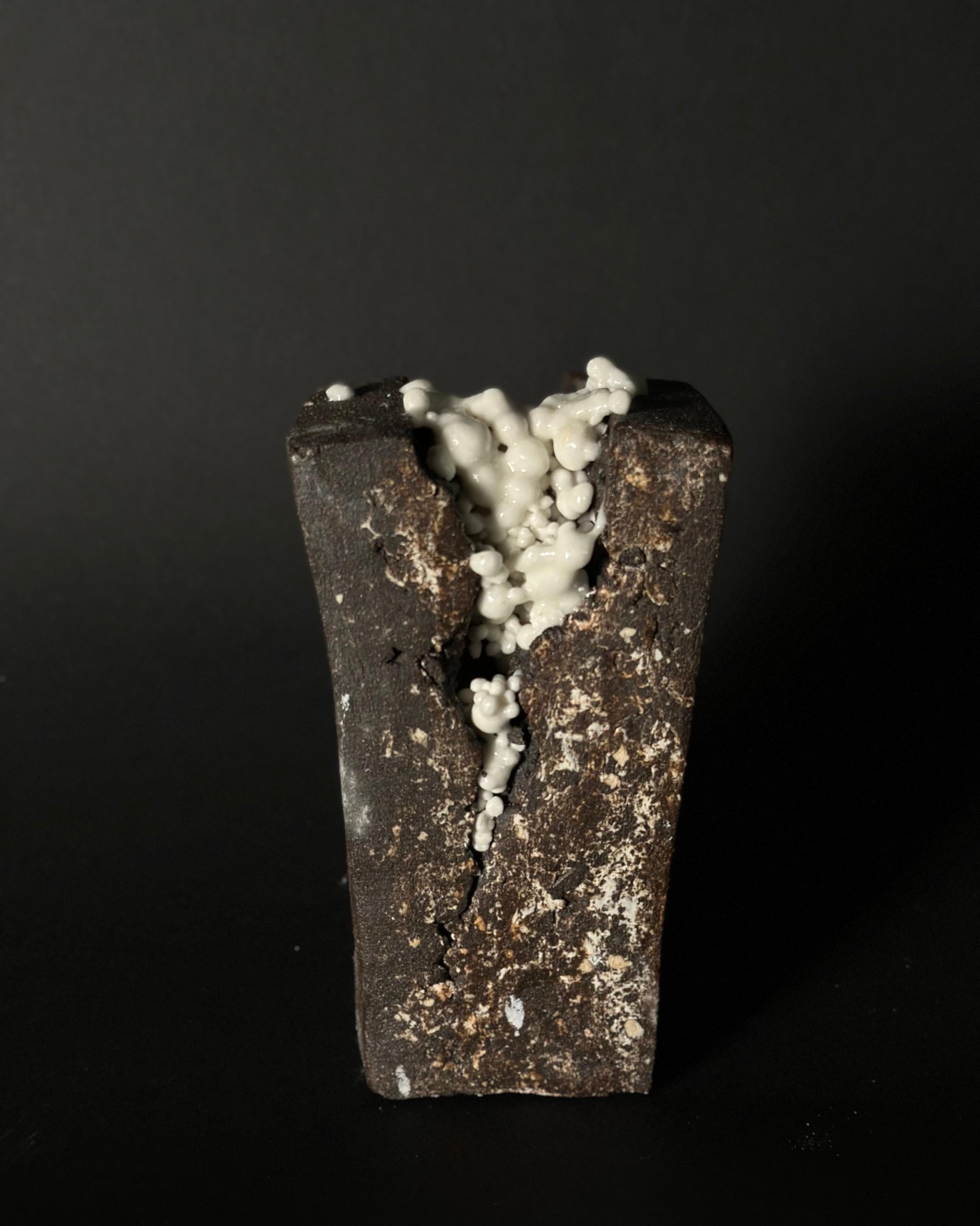 Ceramic black and white geometrical organic mini sculpture For Sale 6