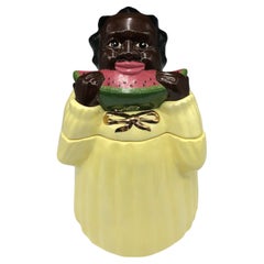Ceramic Black Figure Cookie Jar by Carol Bifford, Limited Edition #148