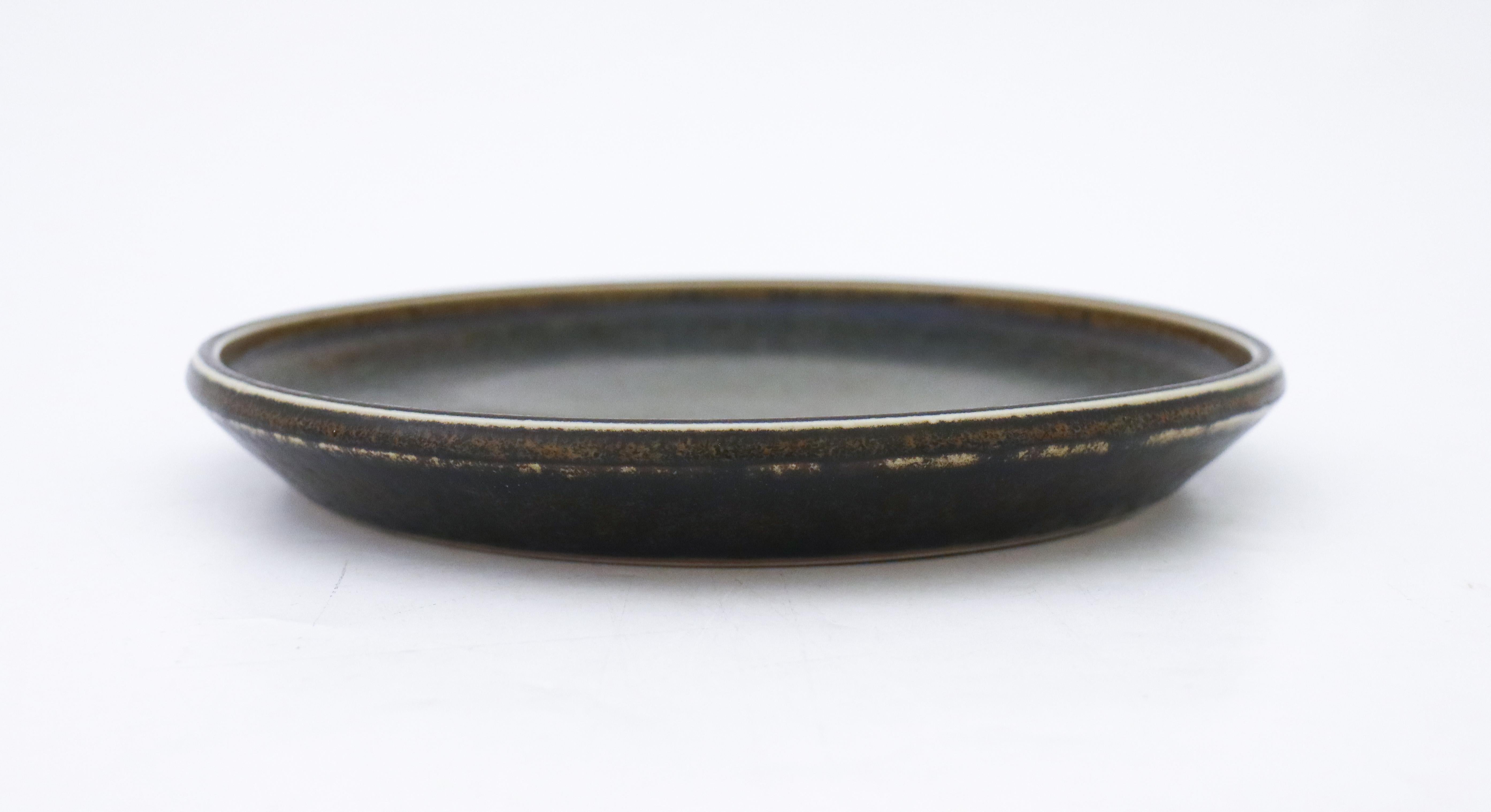 Swedish Ceramic Black Grey Dish Carl-Harry Stålhane, Rörstrand, Vintage Mid-Century