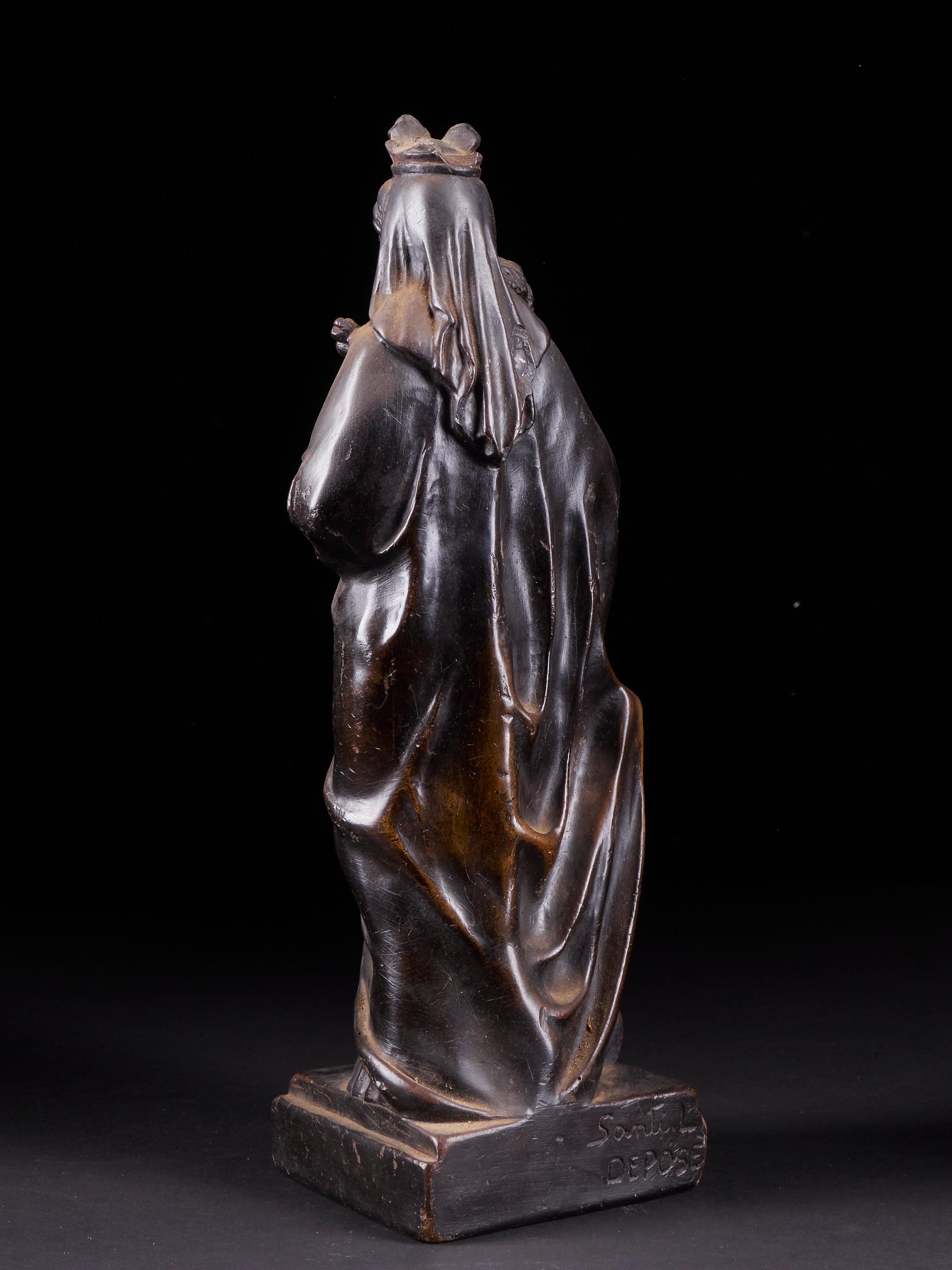 Hand-Crafted Ceramic Black Virgin Mary and Child Statue Notre-Dame Des Recollets Verviers