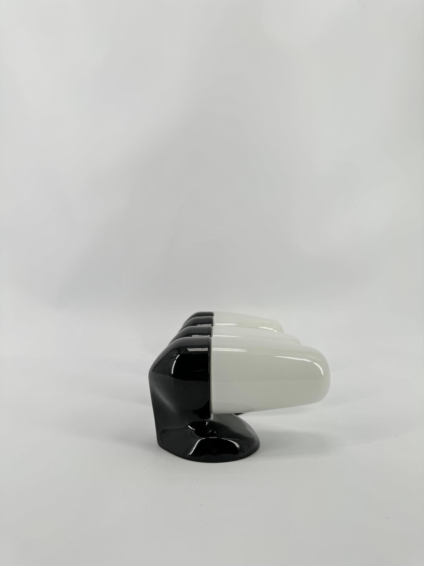 Ceramic Black Wall Lamp By Wilhelm Wagenfeld For Lindner 1950's  8