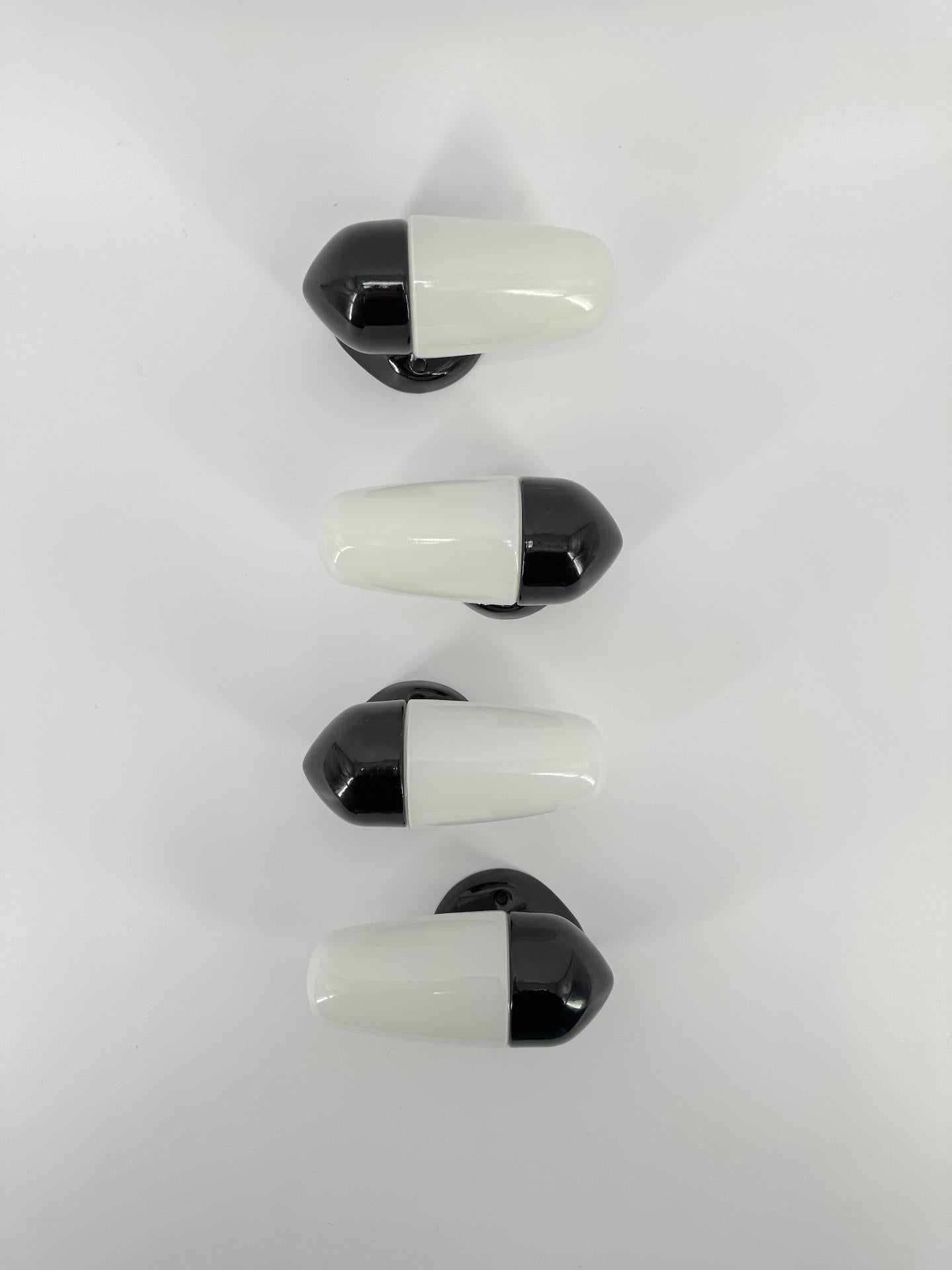 Ceramic Black Wall Lamp By Wilhelm Wagenfeld For Lindner 1950's  9