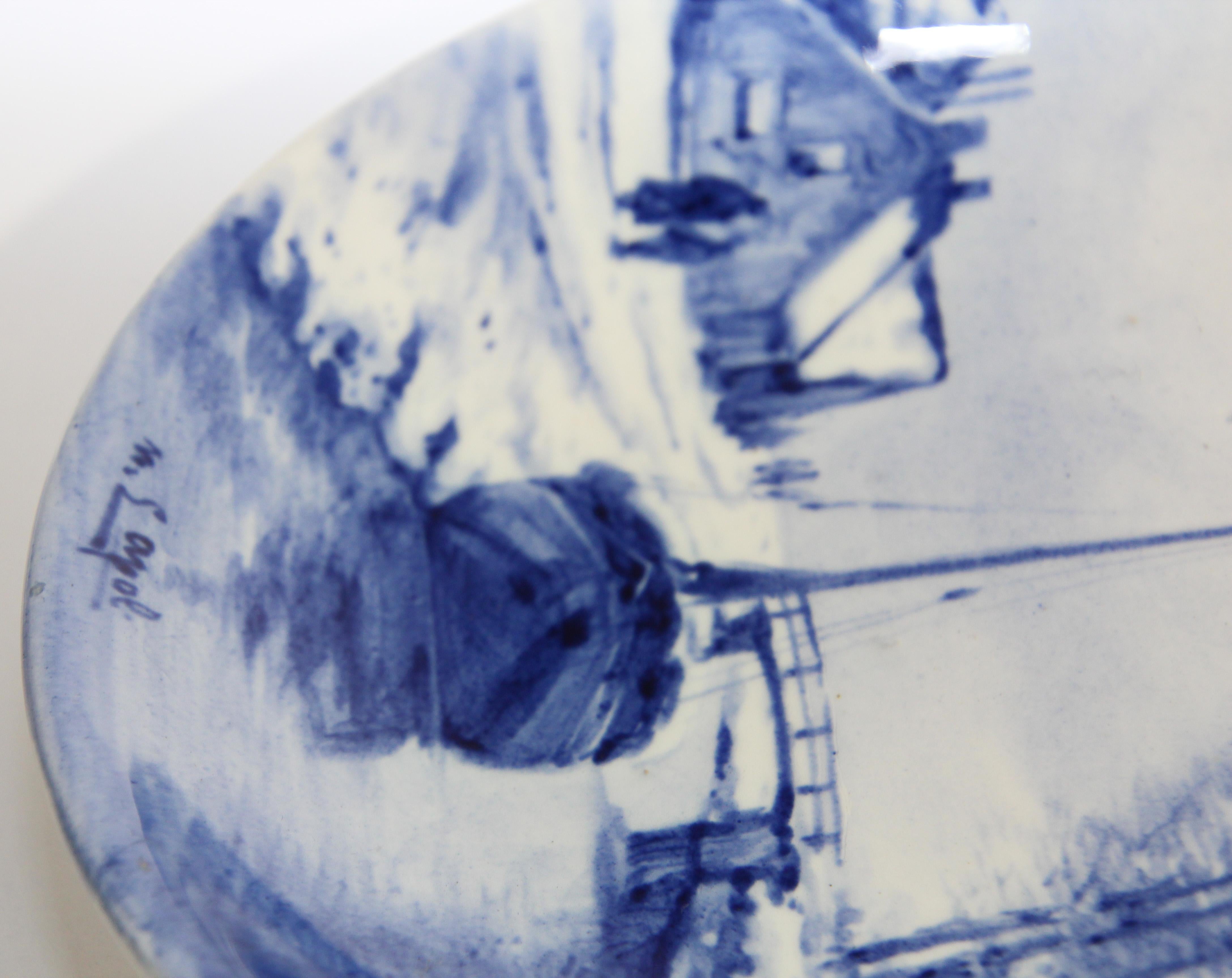 Keramische Teller in Blau und Weiß aus Boch Delft 4