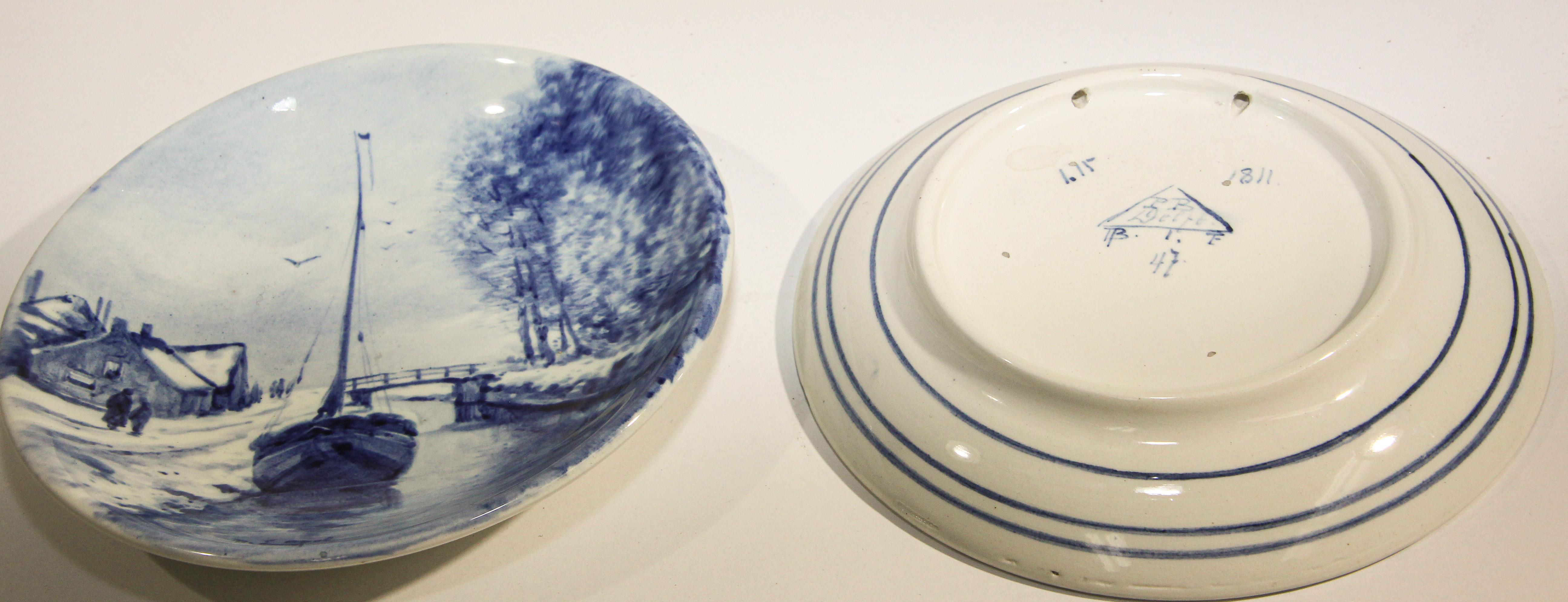 Ceramic Blue and White Dutch Boch Delft Plates 11