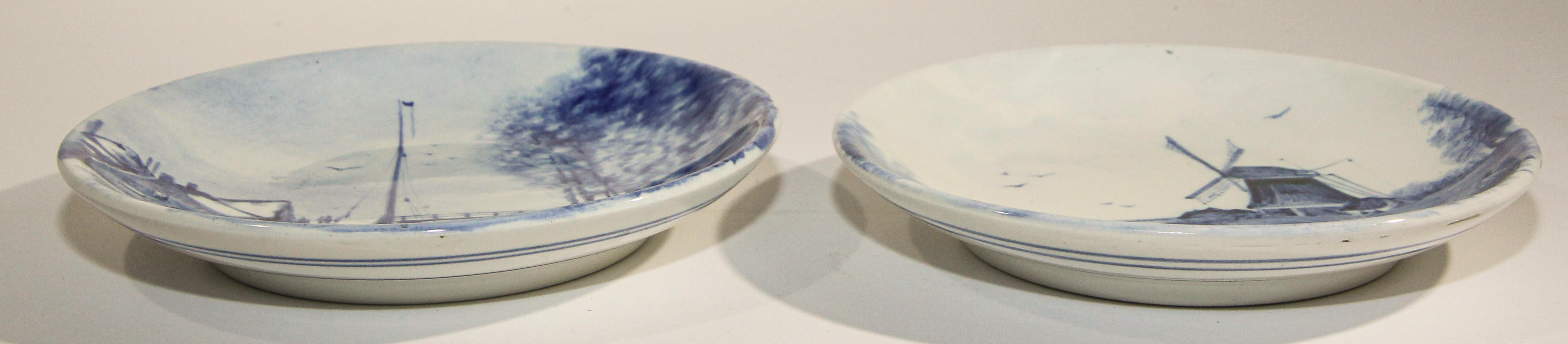 Ceramic Blue and White Dutch Boch Delft Plates 12