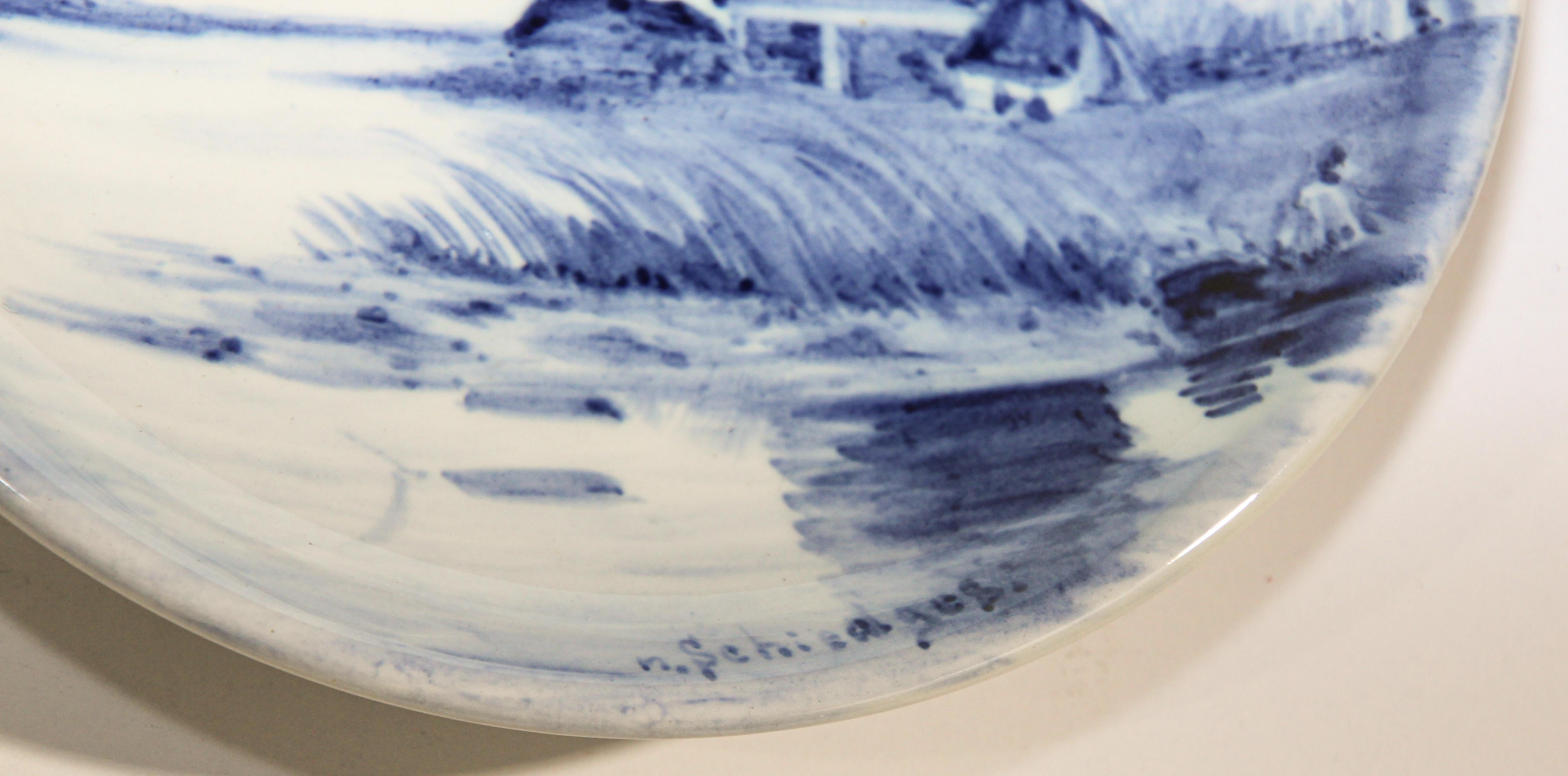 Ceramic Blue and White Dutch Boch Delft Plates 2