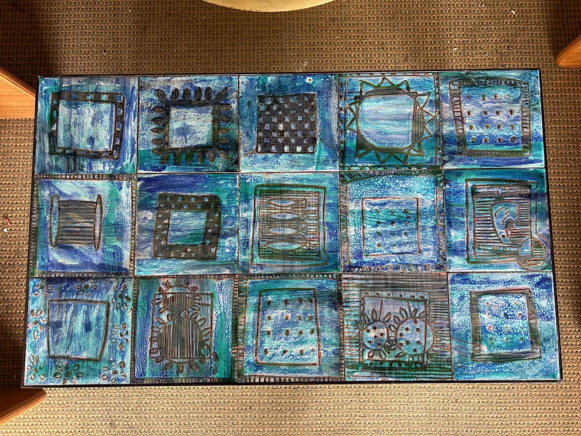Mesa de centro de cerámica de Cloutier, años 60