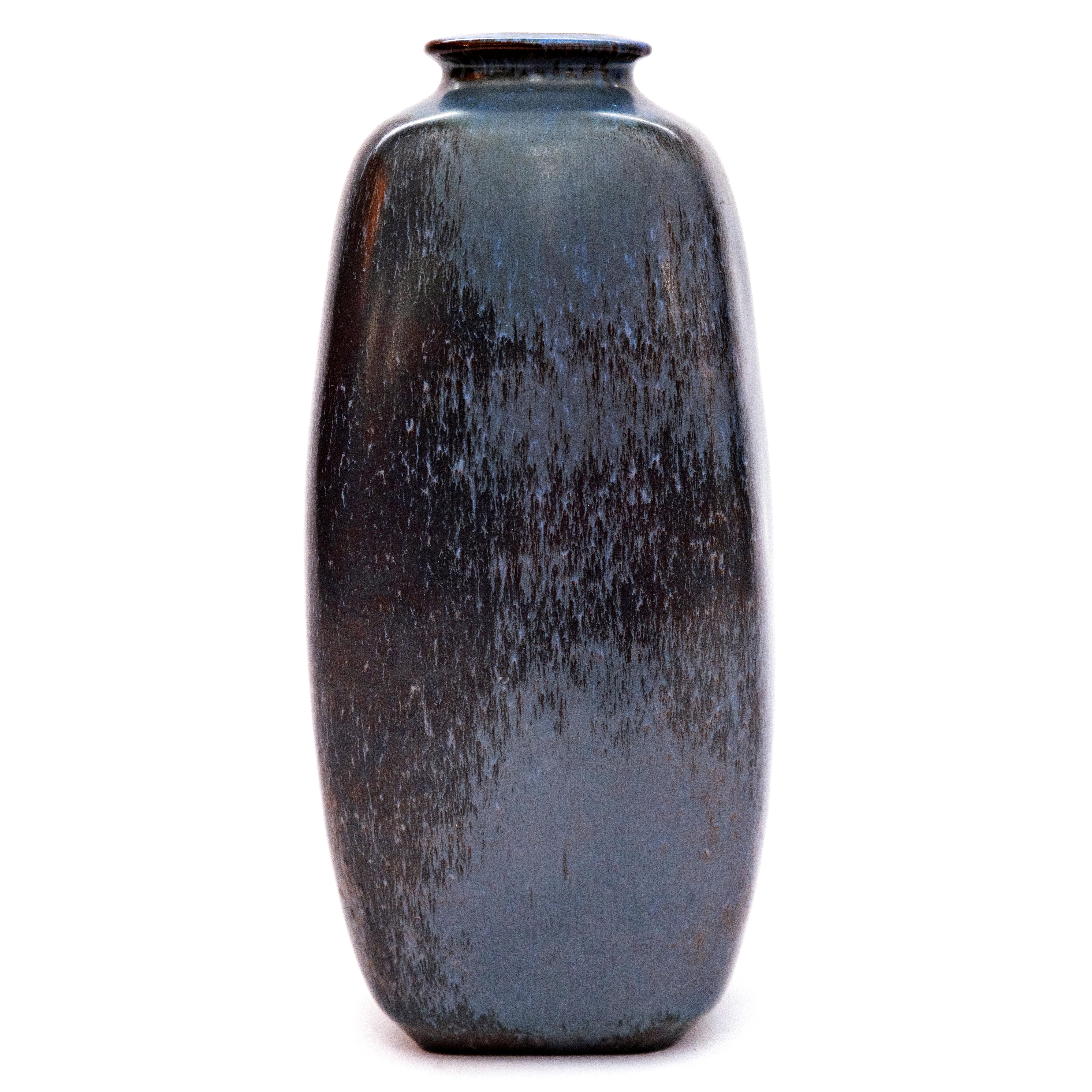 Danese Vaso in ceramica smaltata blu di Knapstrup Danimarca in vendita