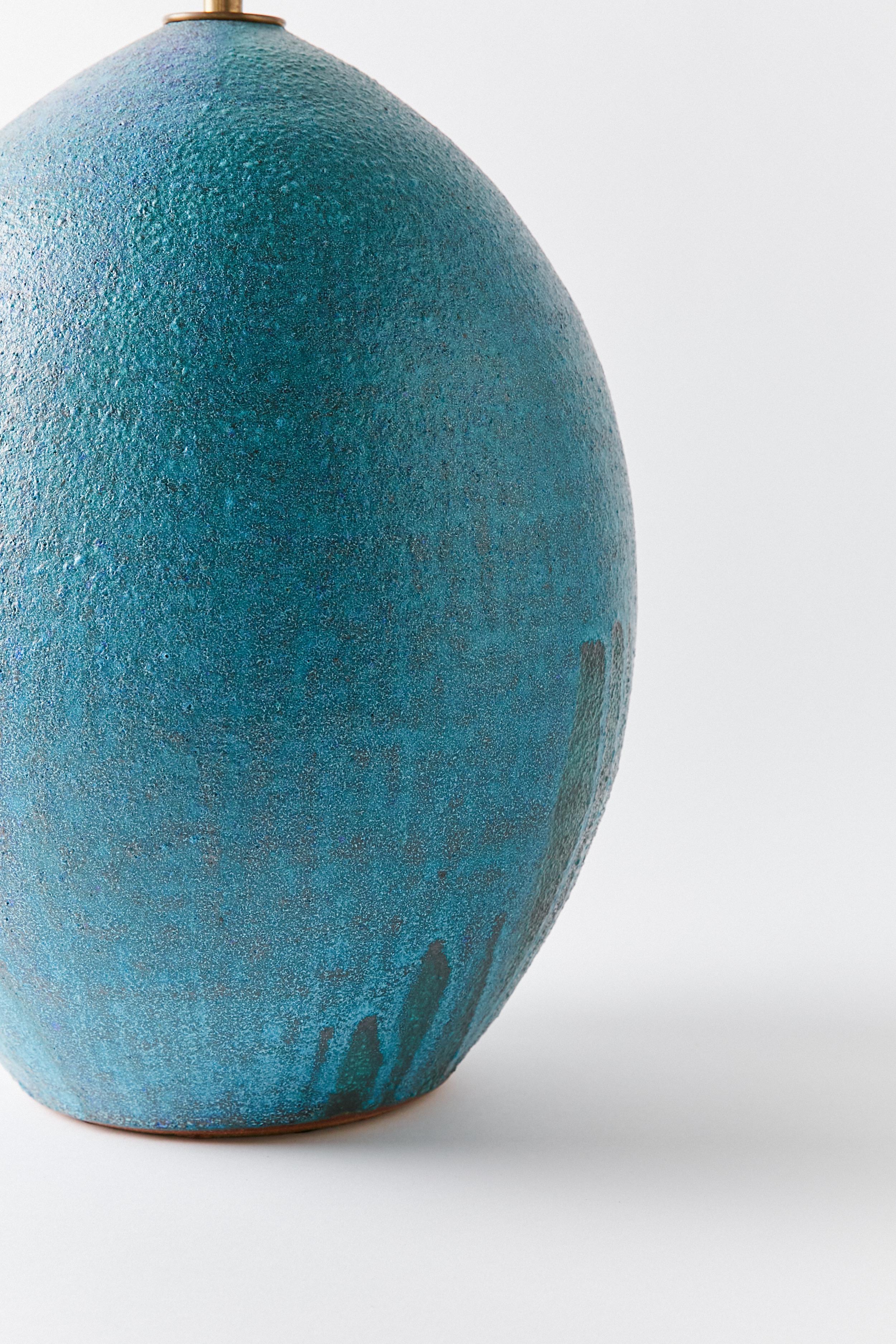 Contemporary Ceramic Blue Lamp