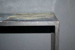Ceramic blue side table