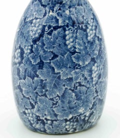 Ceramic Blue Vase by Franz Anton Mehlem, 19th Century