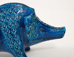 Ceramic Boar by Aldo Londi for Bitossi in 'Rimini blue' Italy ca. 1960