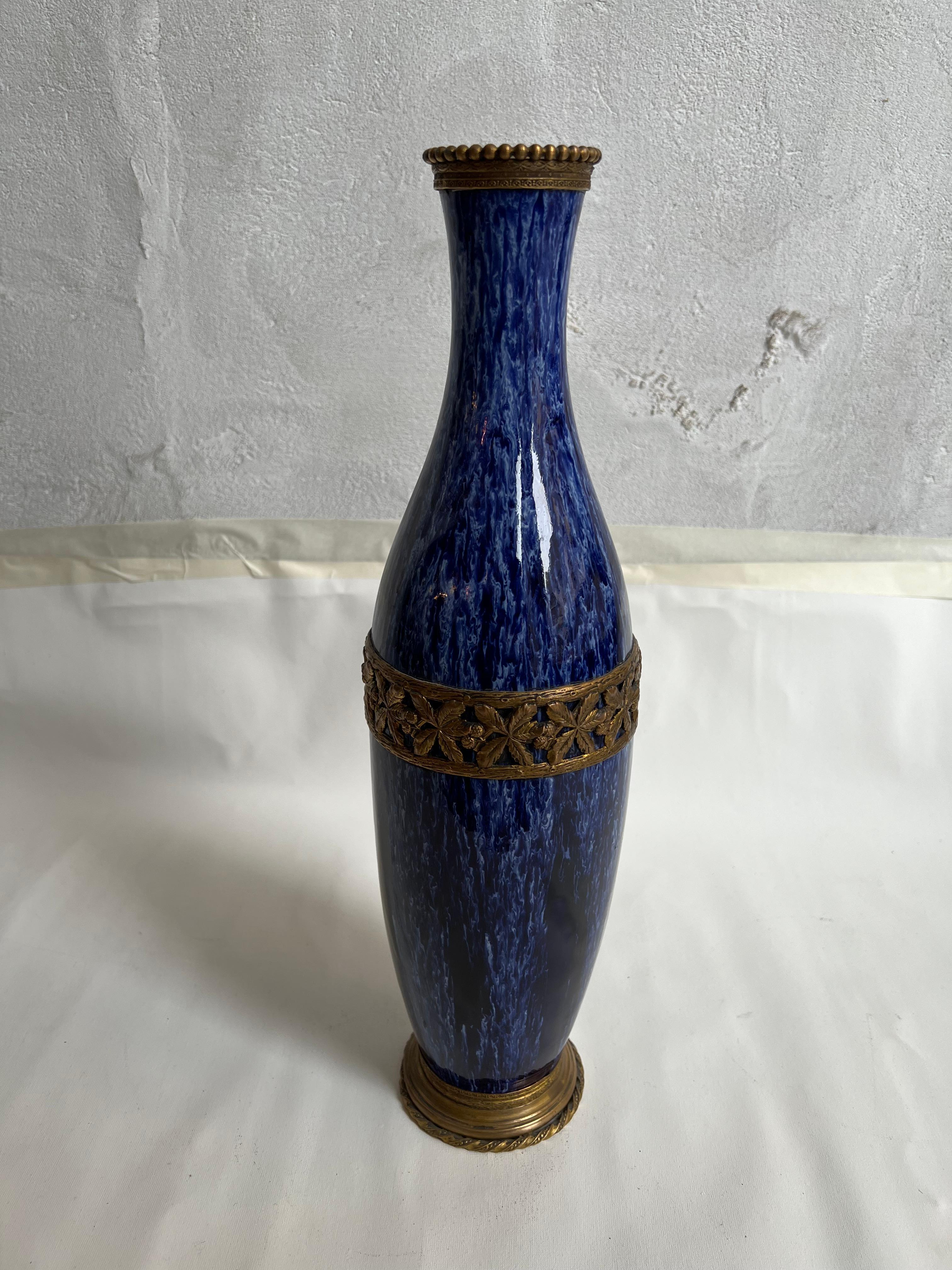 Mid-Century Modern Ceramic, Boch Belgium, French Bronze For Sale