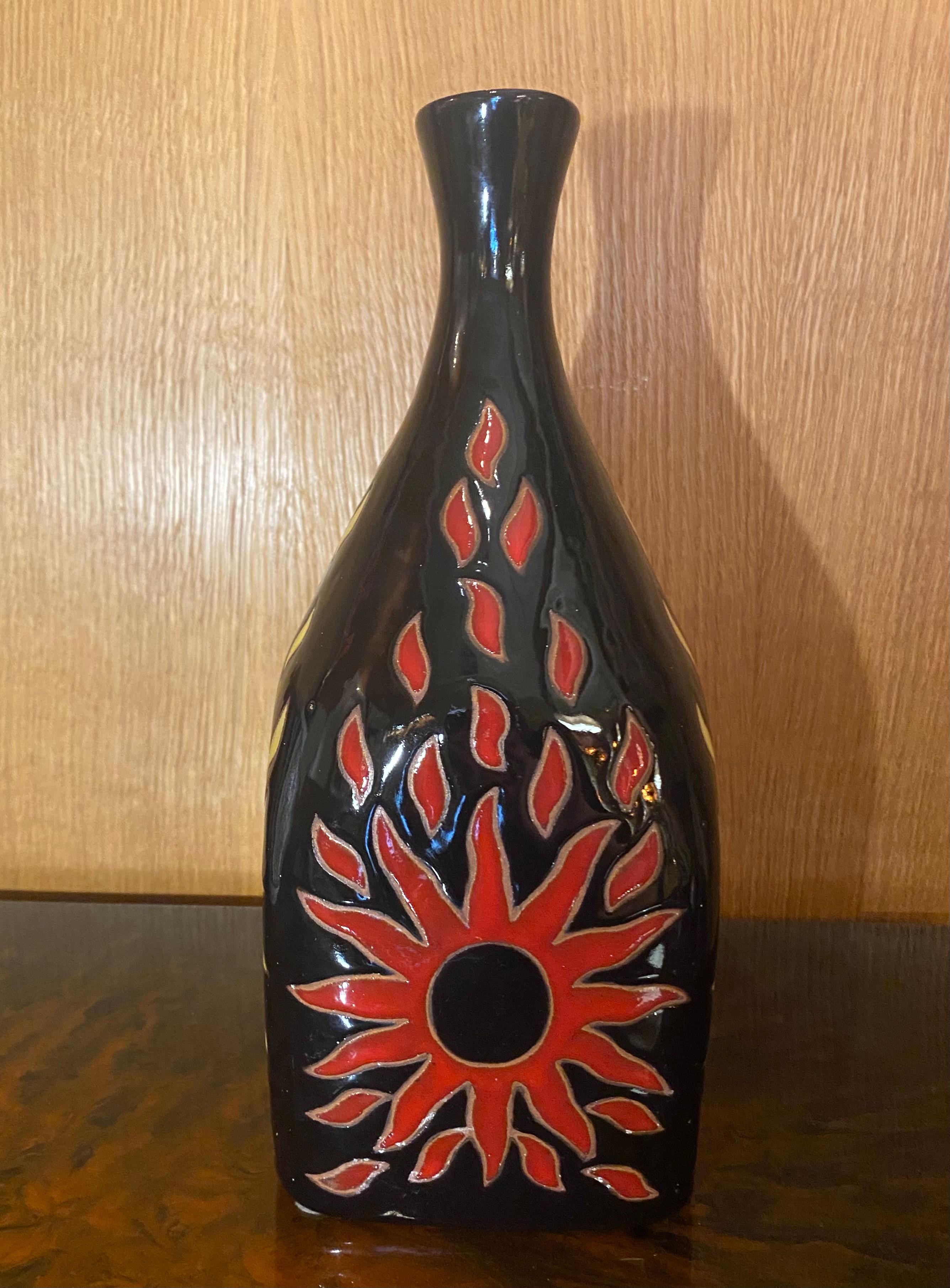 French Ceramic Bottle by Jean Picart Le Doux, Sant Vicens, France, 1960s For Sale