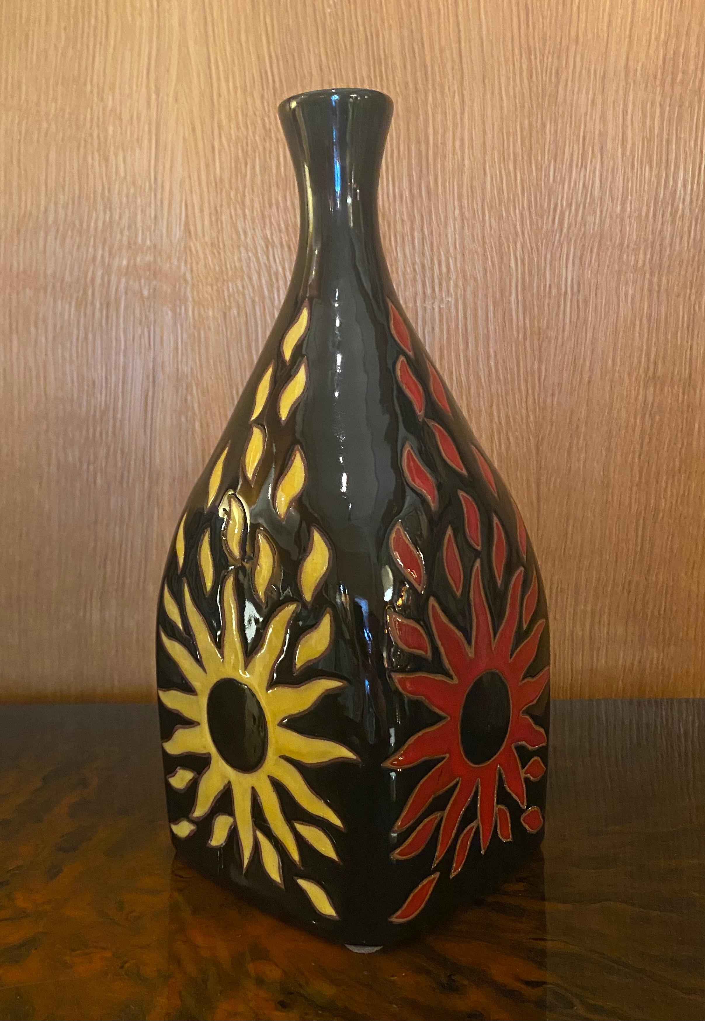 Ceramic Bottle by Jean Picart Le Doux, Sant Vicens, France, 1960s In Good Condition For Sale In Paris, FR