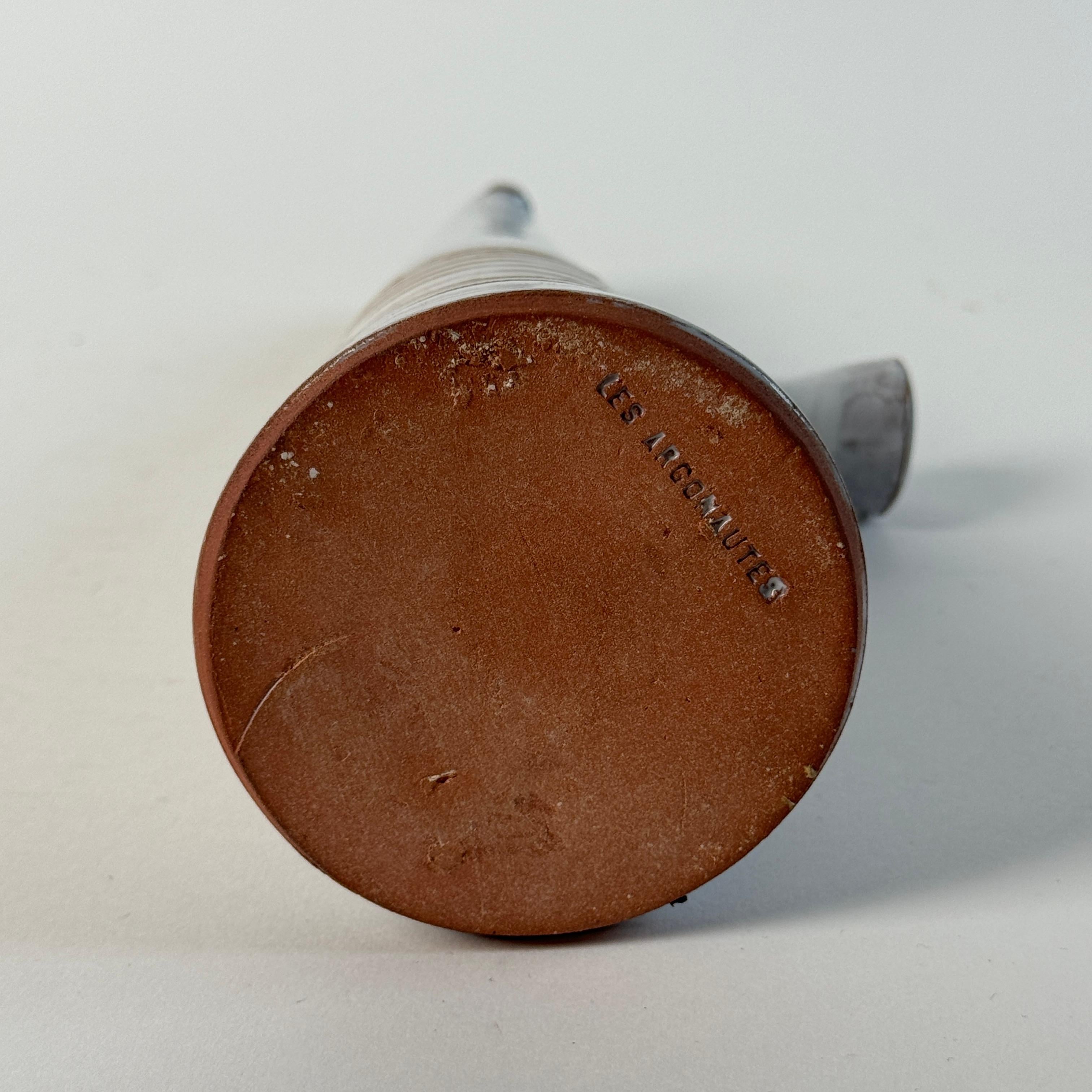 French Ceramic bottle by Les Argonautes, Vallauris, circa 1960 For Sale