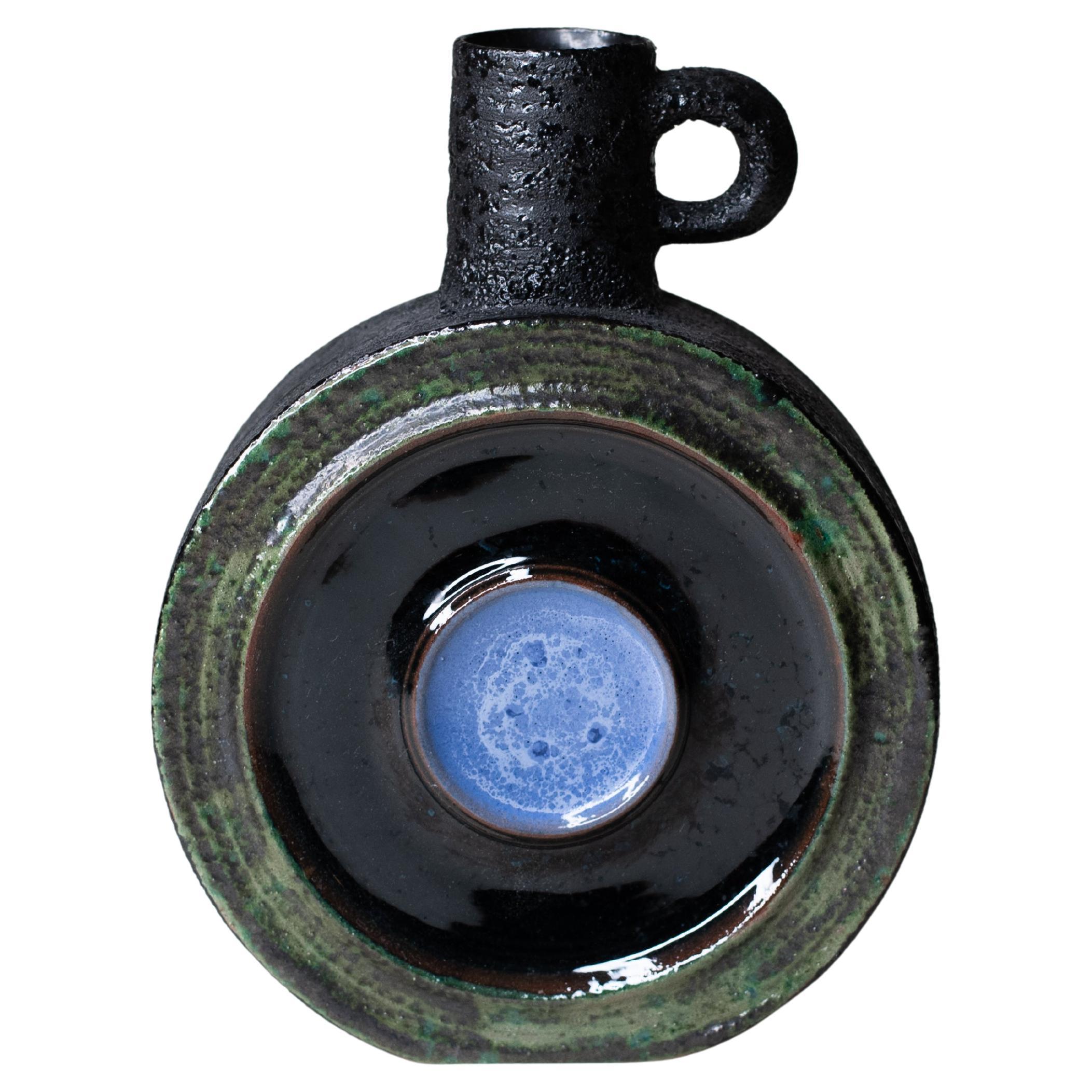 Bouteille en céramique par Okki Laine pour Kupittaan Savi, Finlande, années 1960