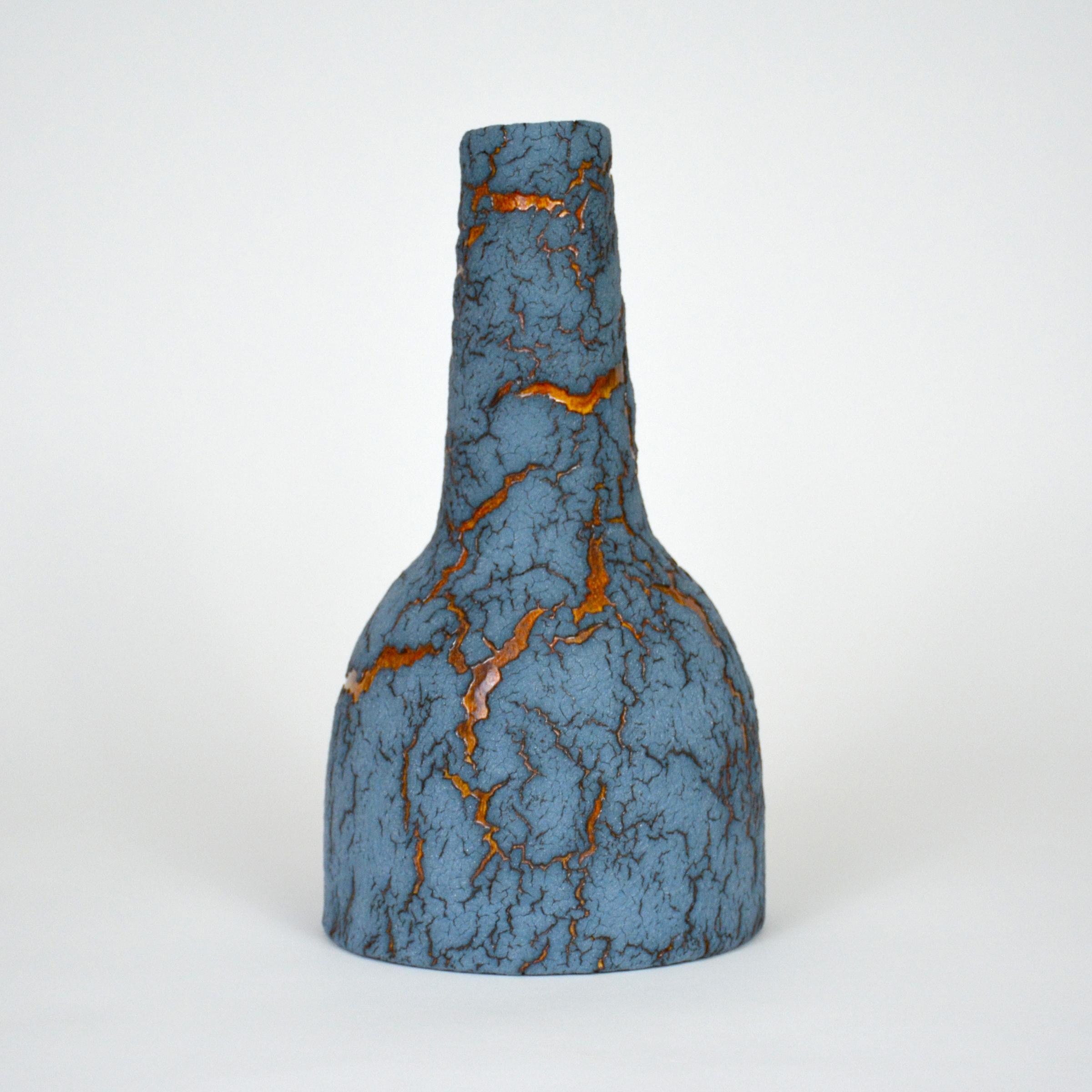 American Ceramic Bottle, Decorative Vase by William Edwards.  Mid-Century Modern For Sale