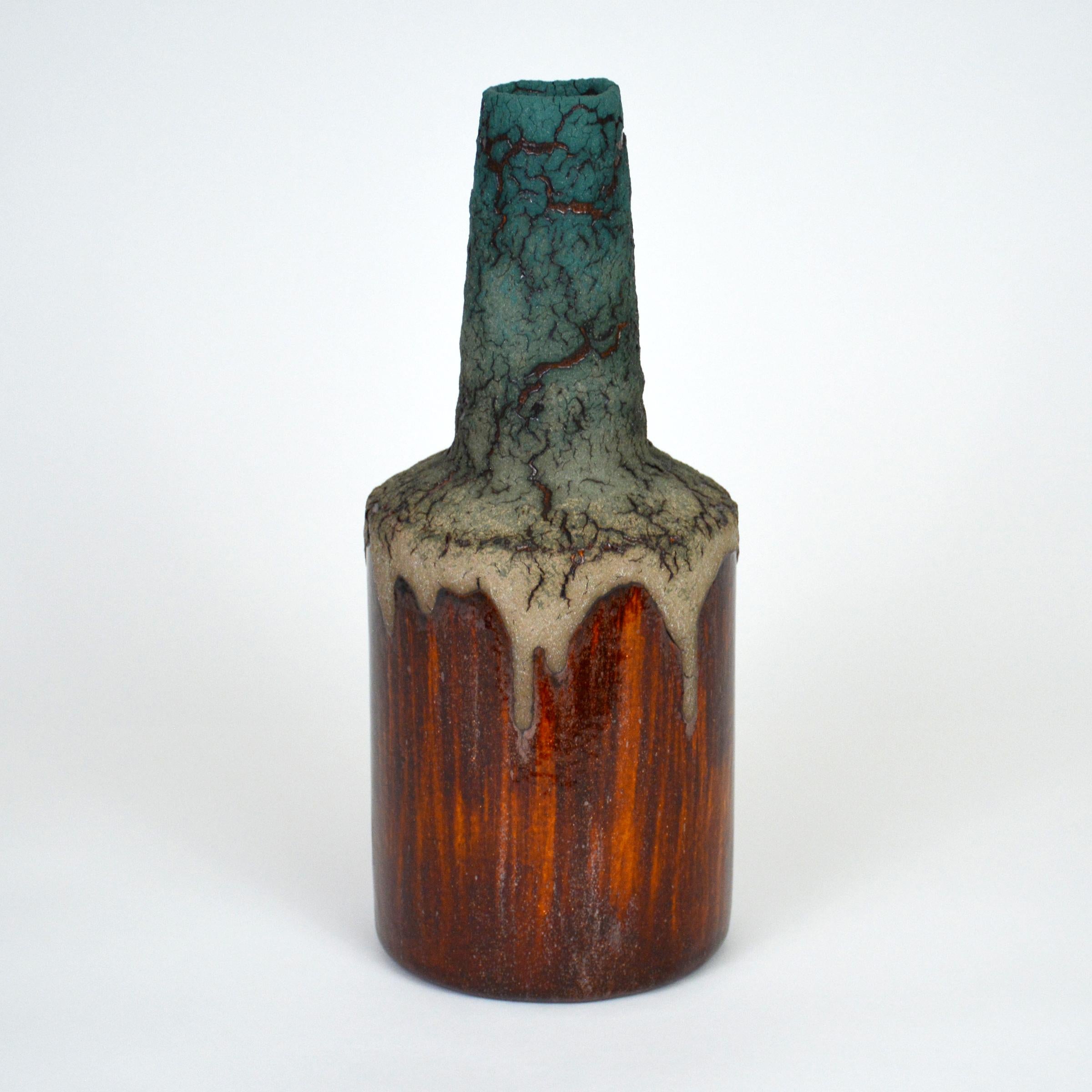 American Ceramic Bottle - Decorative Vase by William Edwards  Mid-Century Modern