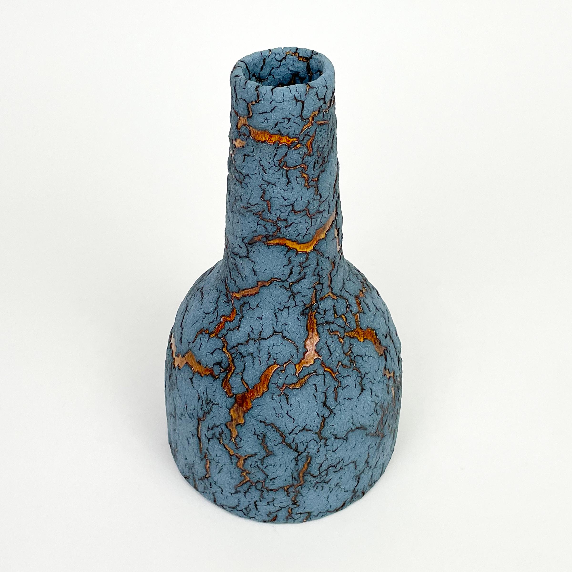 Contemporary Ceramic Bottle, Decorative Vase by William Edwards.  Mid-Century Modern For Sale