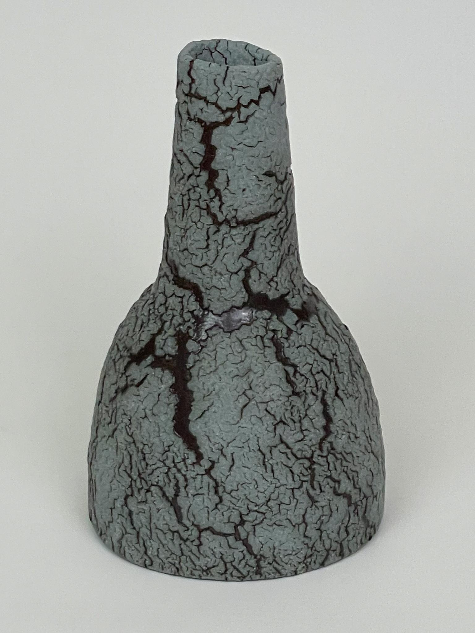American Ceramic Bottle, Decorative Vase by William Edwards   Mid-Century Modern For Sale