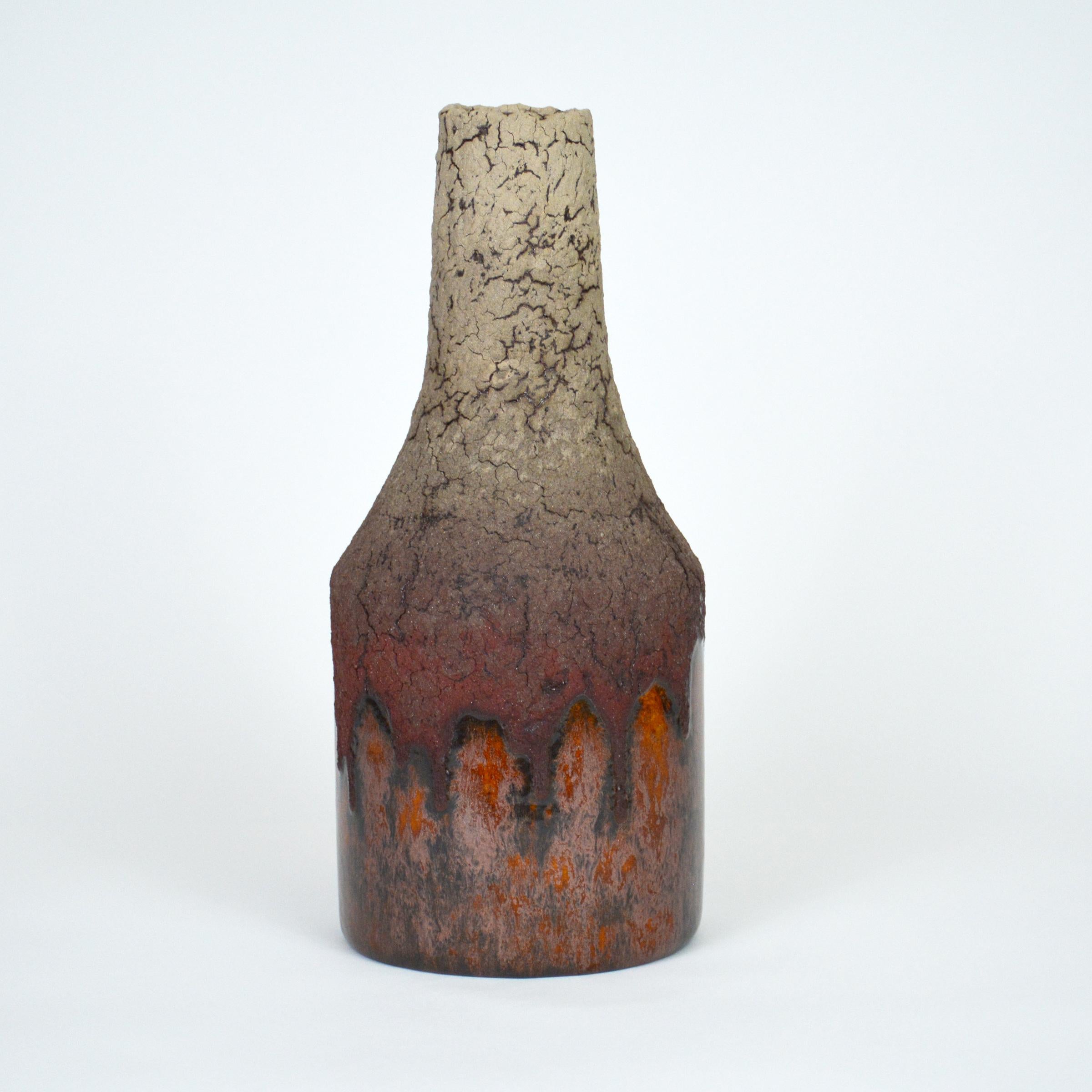 American Ceramic Bottle, Decorative Vase by William Edwards   Mid-Century Modern