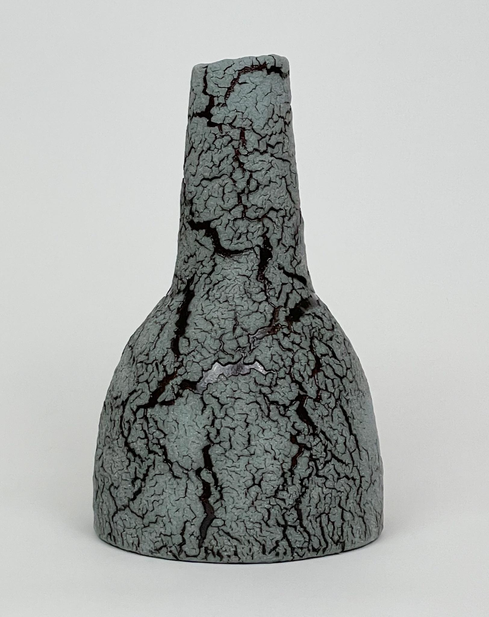 Glazed Ceramic Bottle, Decorative Vase by William Edwards   Mid-Century Modern For Sale