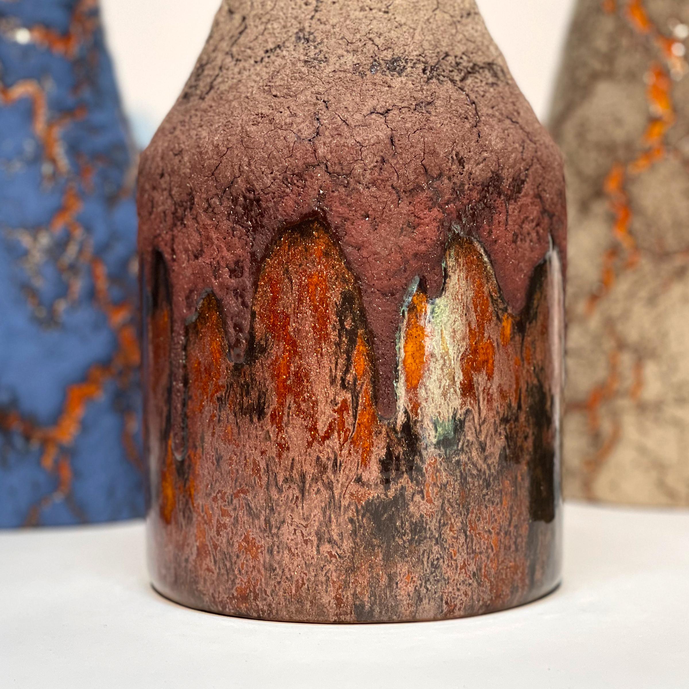 Contemporary Ceramic Bottle, Decorative Vase by William Edwards   Mid-Century Modern
