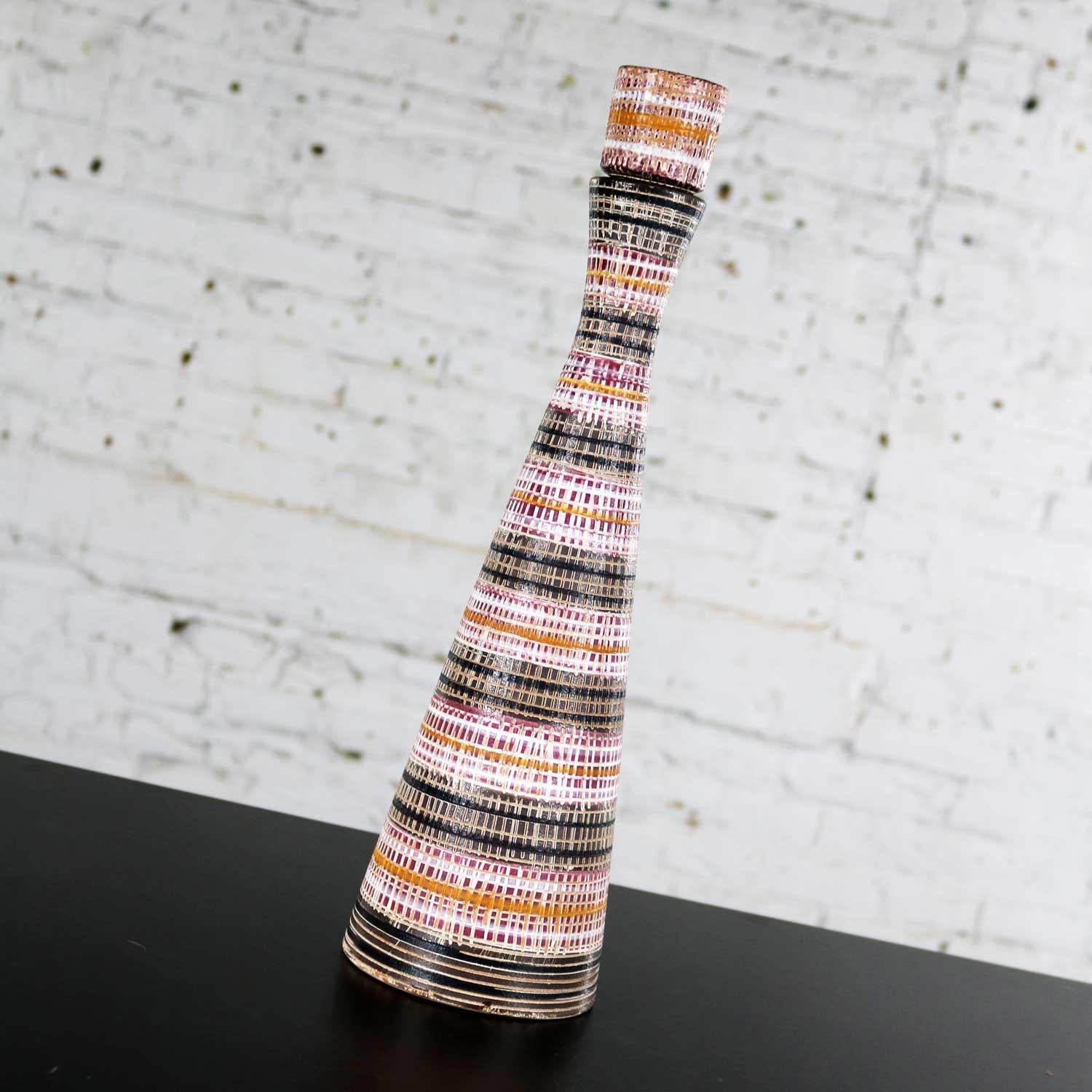 Glazed Ceramic Bottle with Stopper by Aldo Londi for Bitossi Seta with Gold, Midcentury