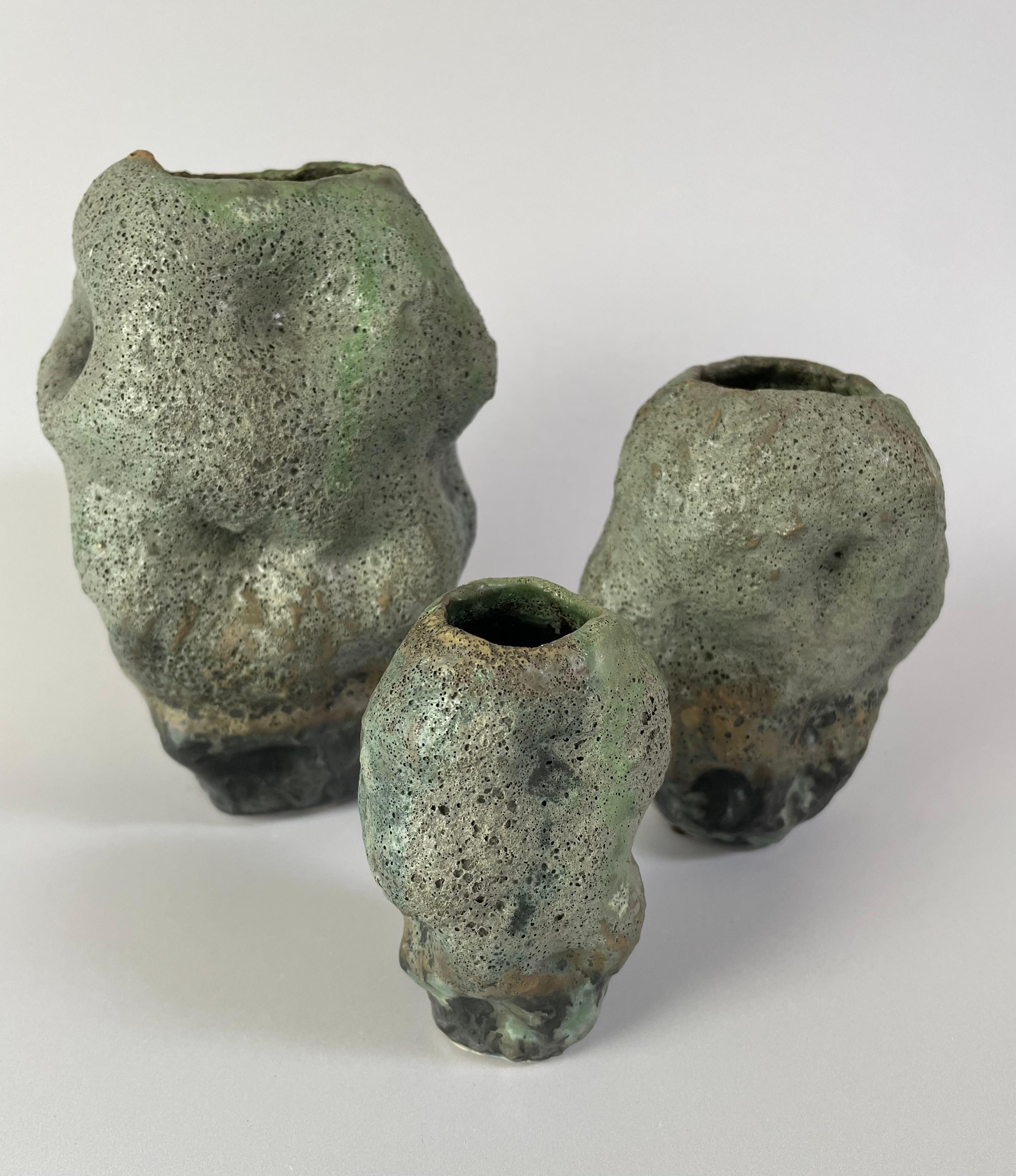Hand-Crafted Ceramic Boulder Vases, Vessels, Sculptures For Sale