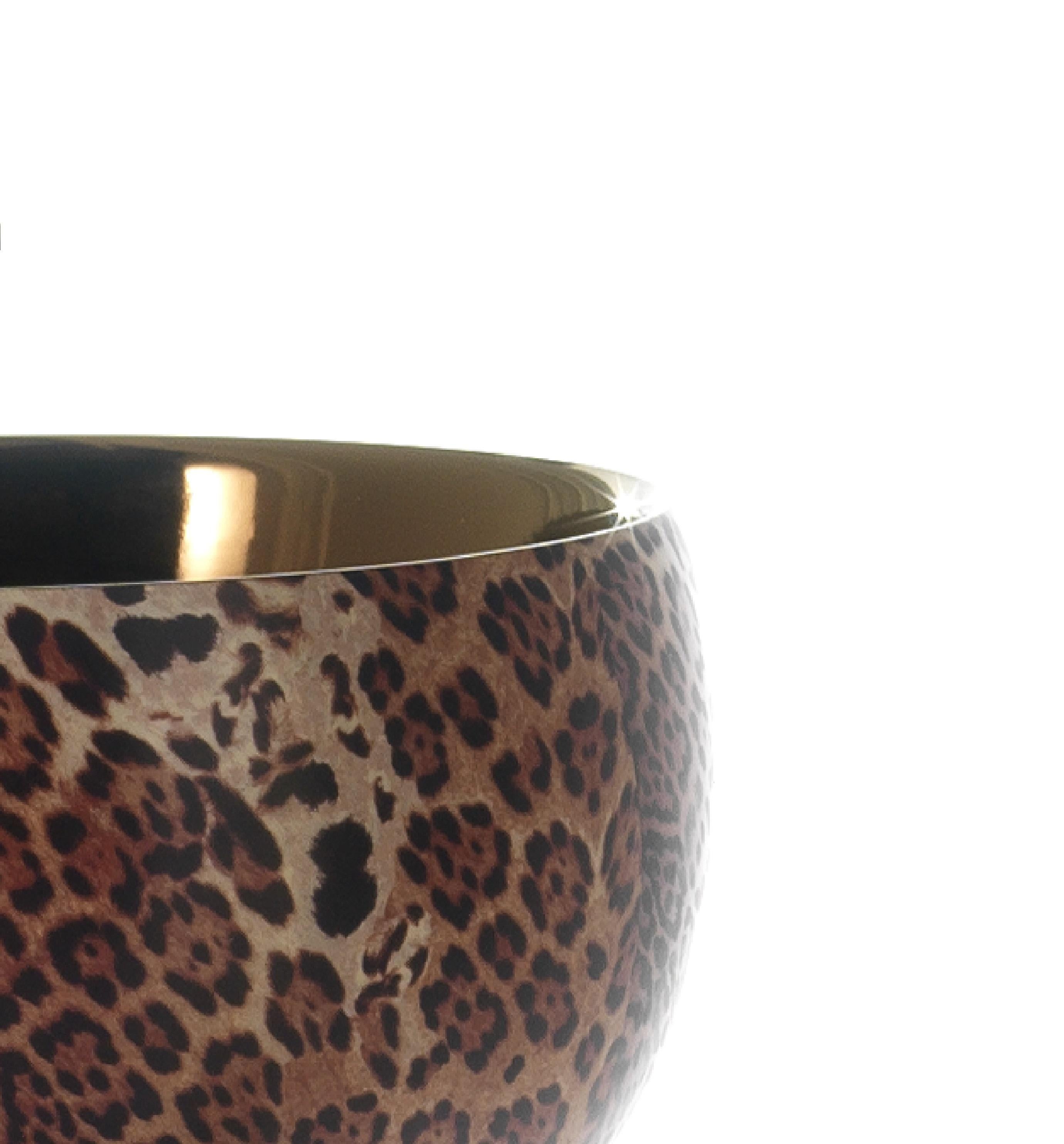 leopard bowls with lids