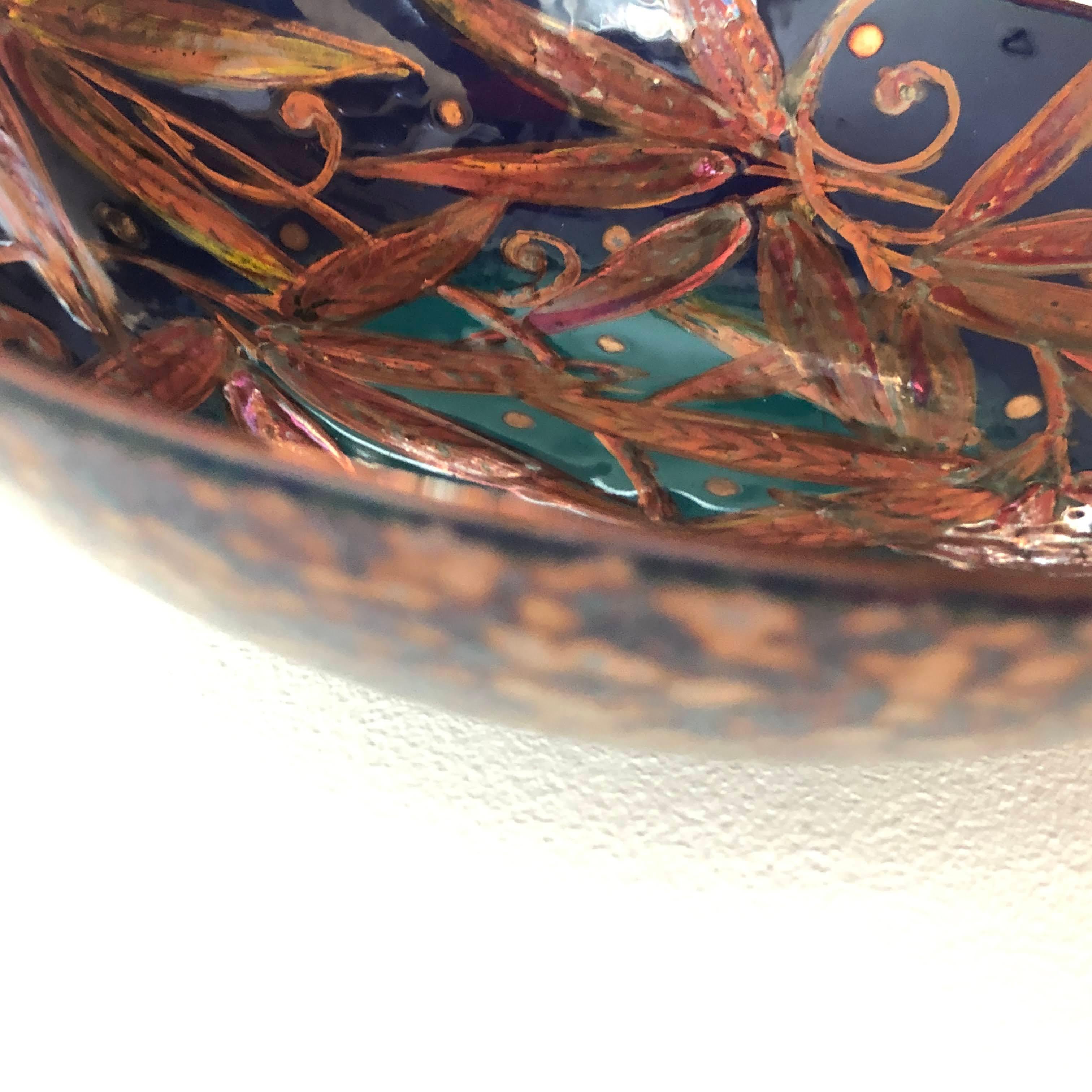 Italian Ceramic Bowl by Bottega Vignoli Hand Painted Glazed Earthenware Contemporary For Sale