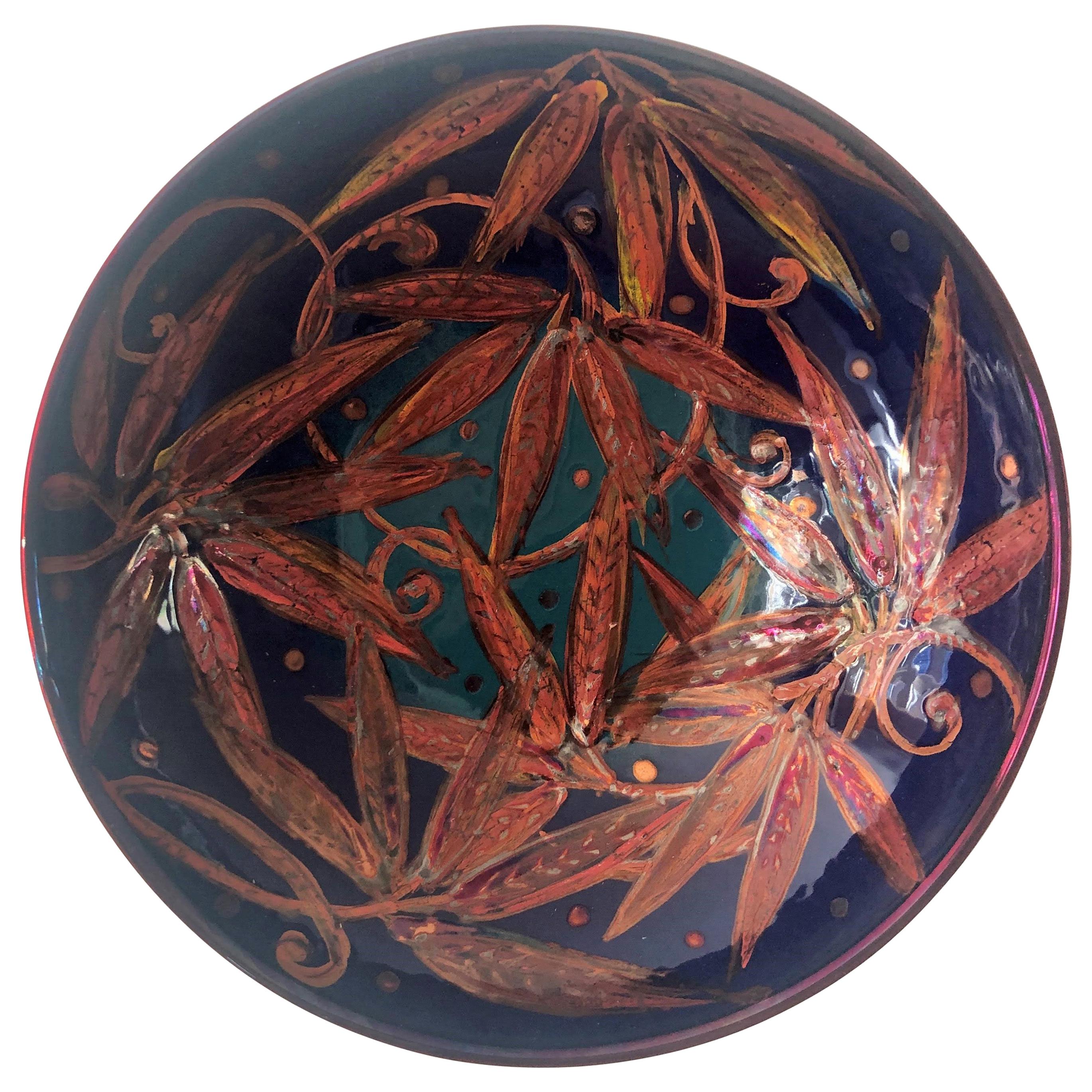 Ceramic Bowl by Bottega Vignoli Hand Painted Glazed Earthenware Contemporary