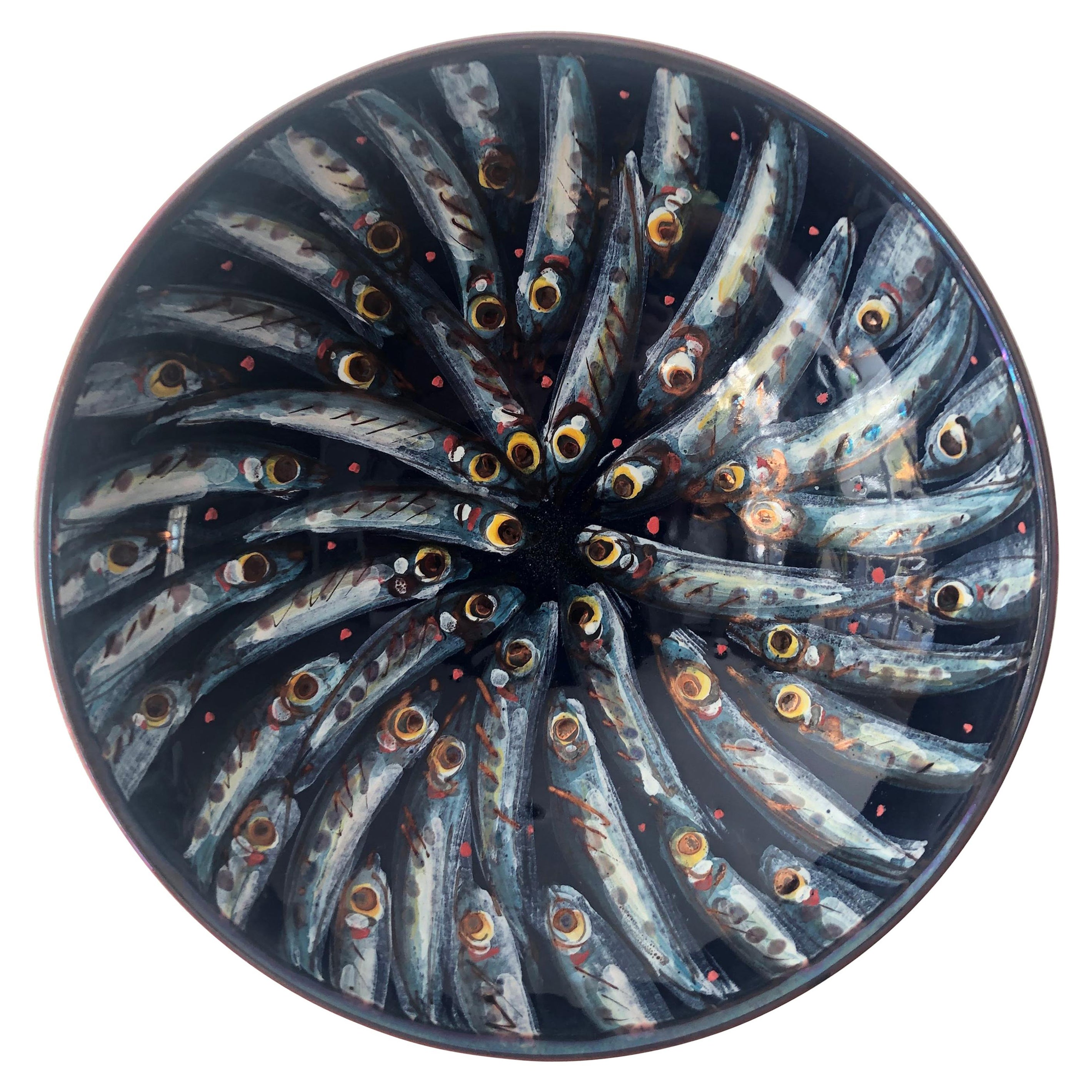Ceramic Bowl by Bottega Vignoli Hand-Painted Majolica Italian Contemporary