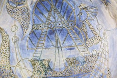 Bol en céramique de Françoise Chedeville, scène du Drakkar, années 1960, Era Capron Innocenti